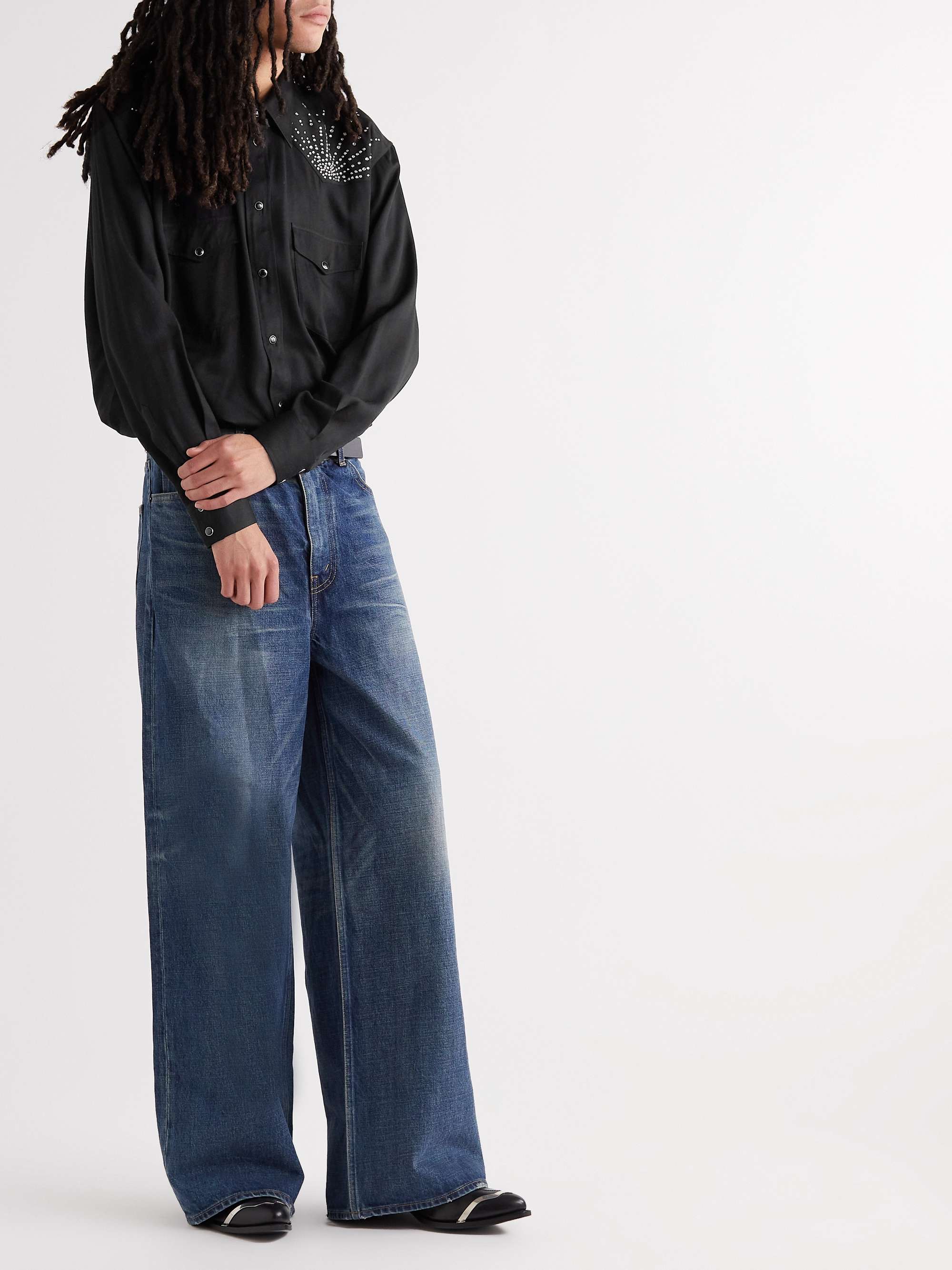 CELINE Crystal-Embellished Twill Shirt
