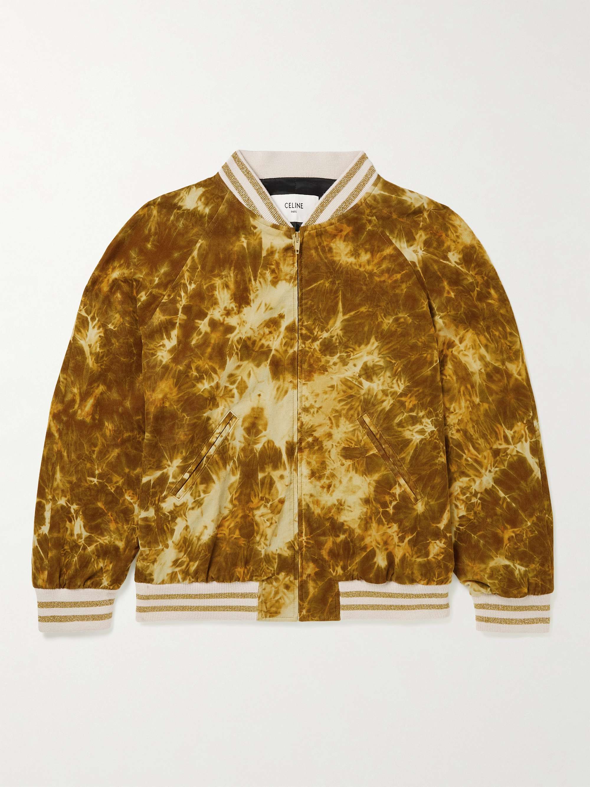 CELINE Tie-Dyed Cotton Bomber Jacket