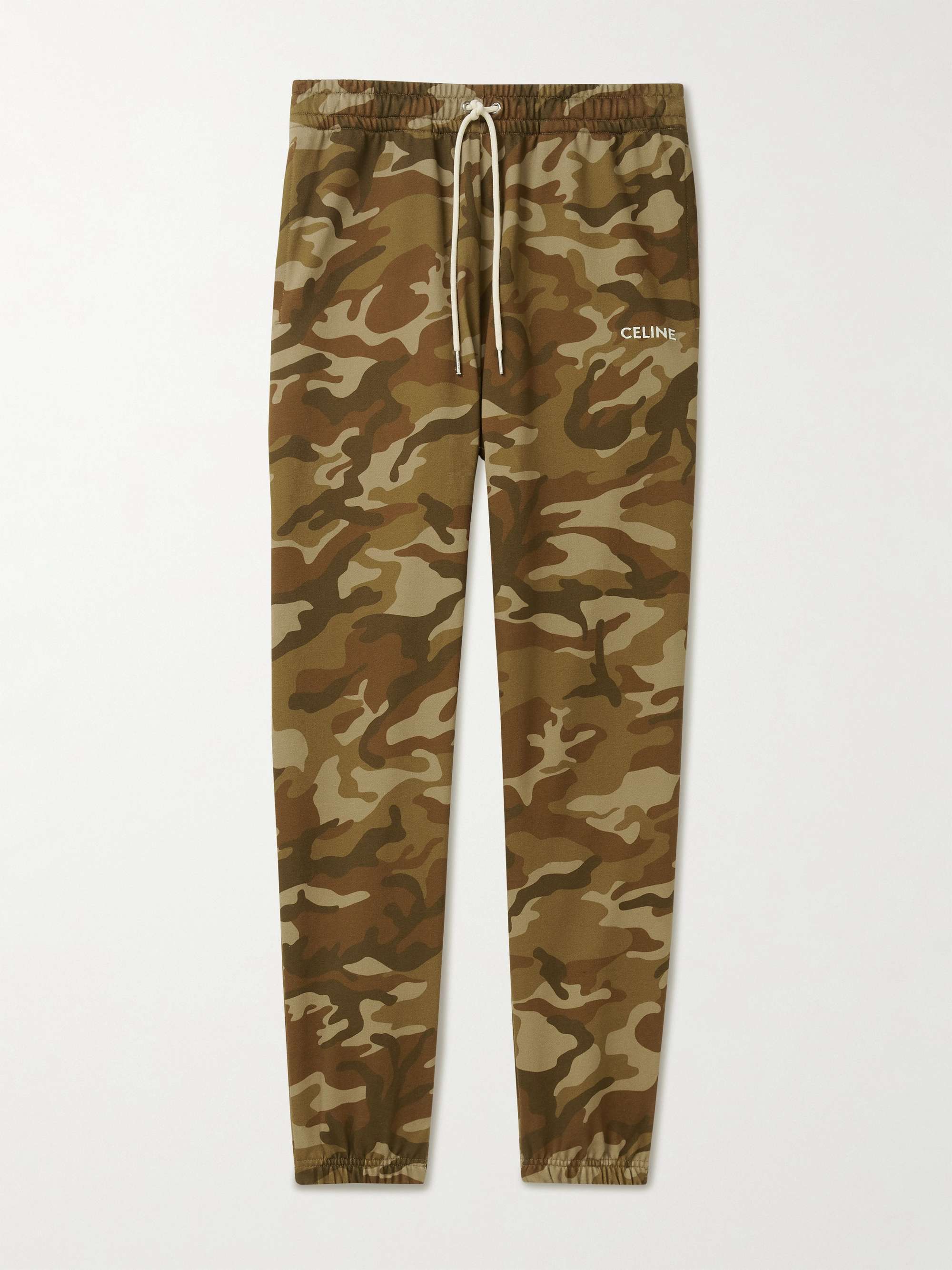 CELINE Slim-Fit Tapered Camouflage-Print Cotton-Jersey Sweatpants