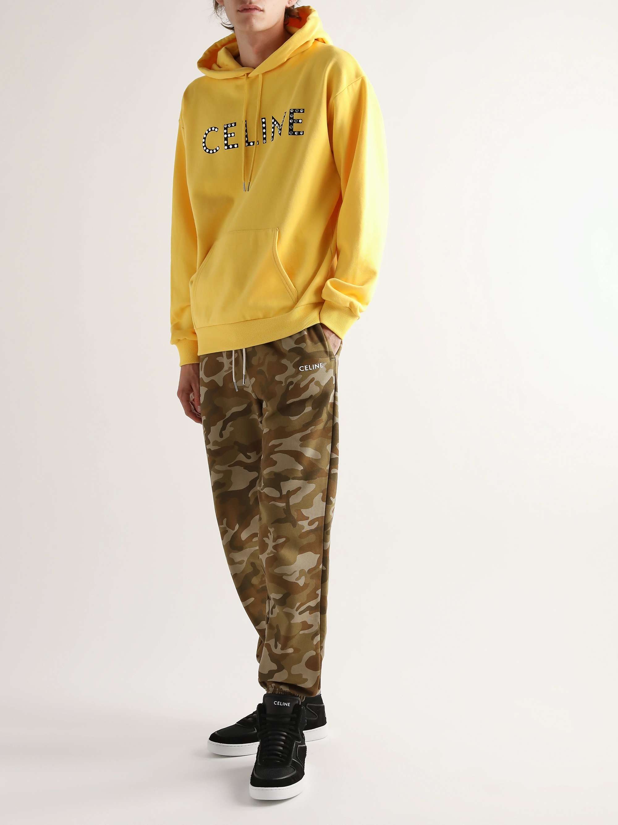 CELINE Slim-Fit Tapered Camouflage-Print Cotton-Jersey Sweatpants
