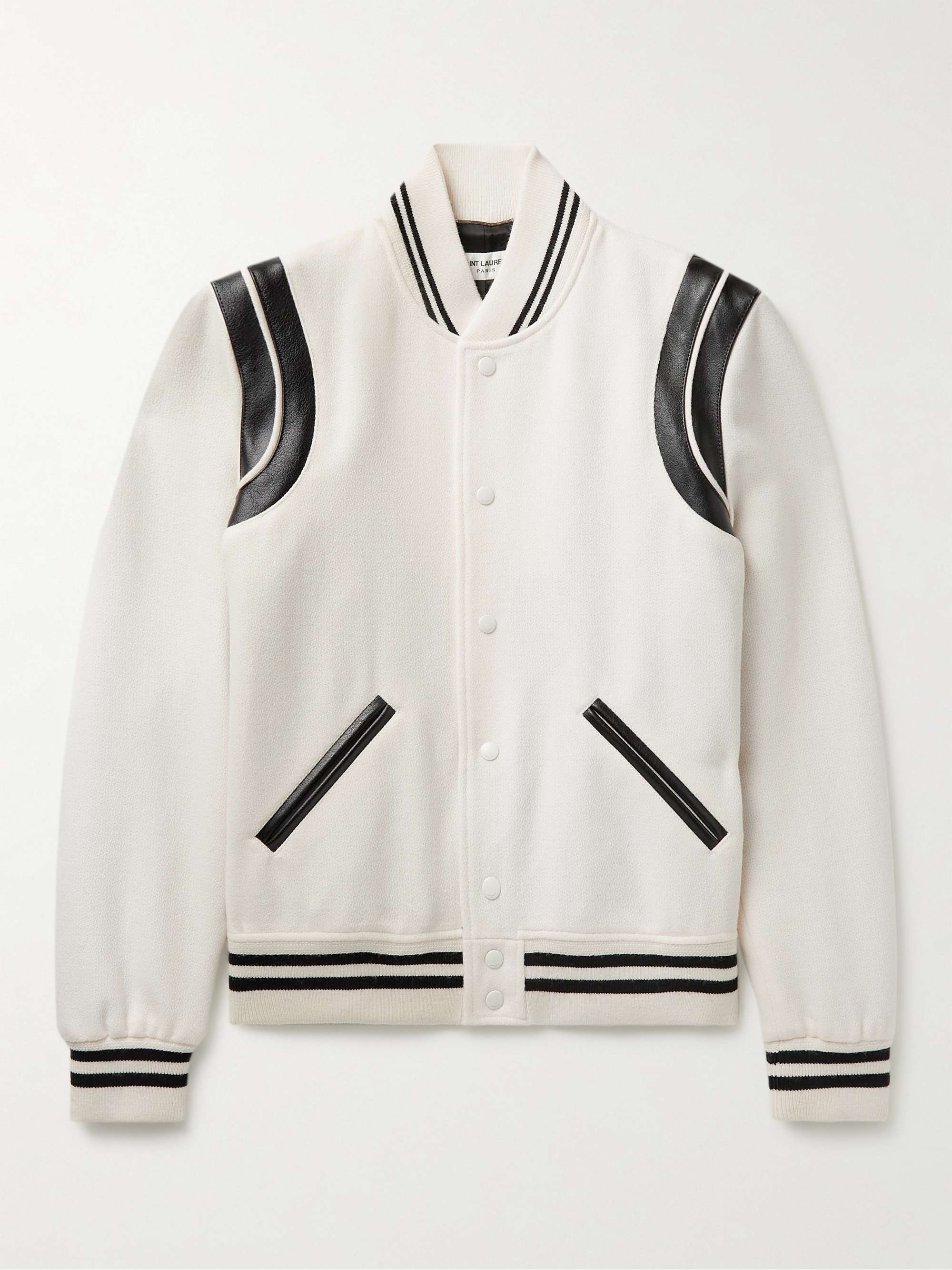 SAINT LAURENT: Teddy recycled wool jacket - White