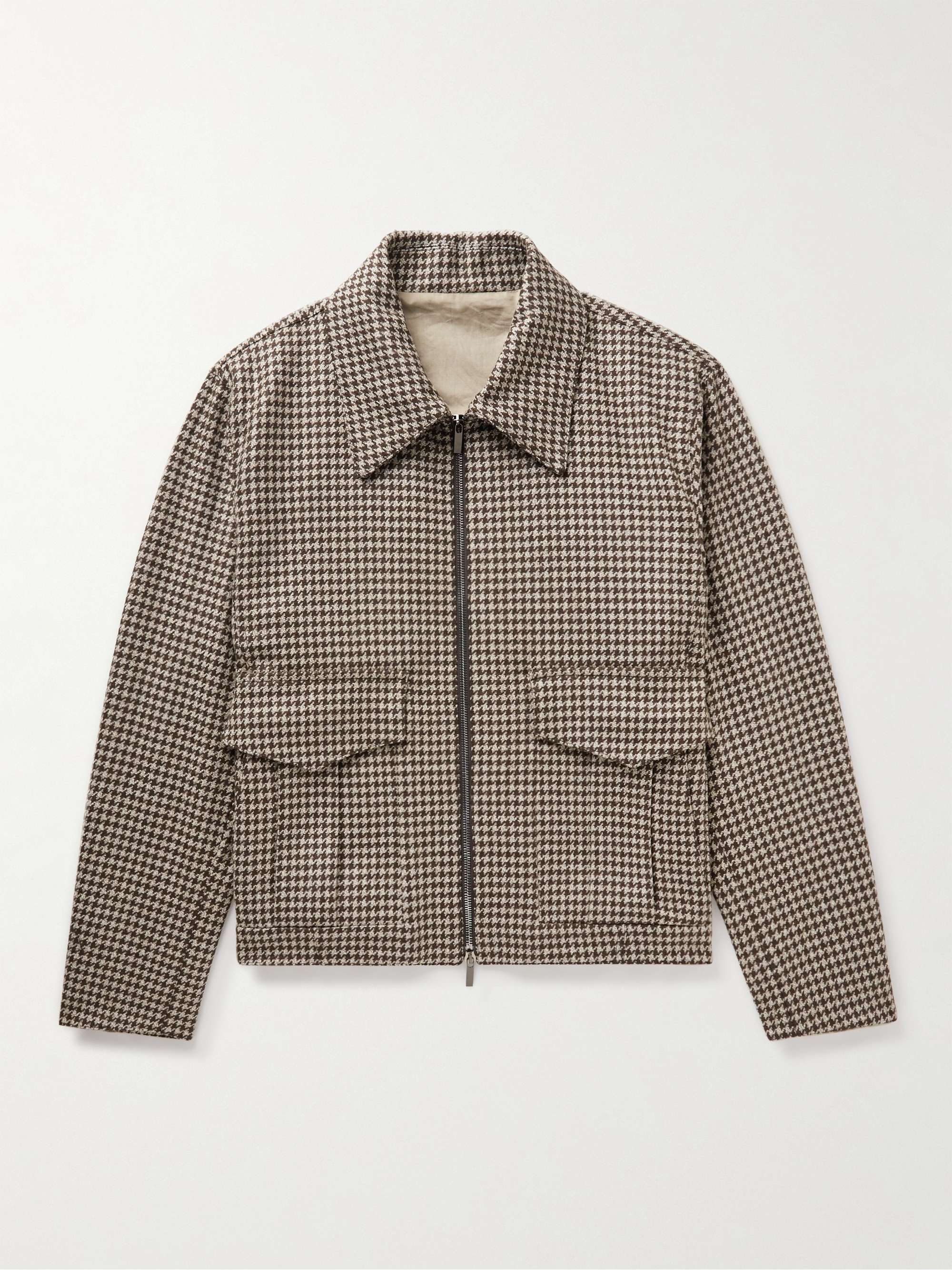 Balenciaga Men's Reversible Houndstooth Trench Coat