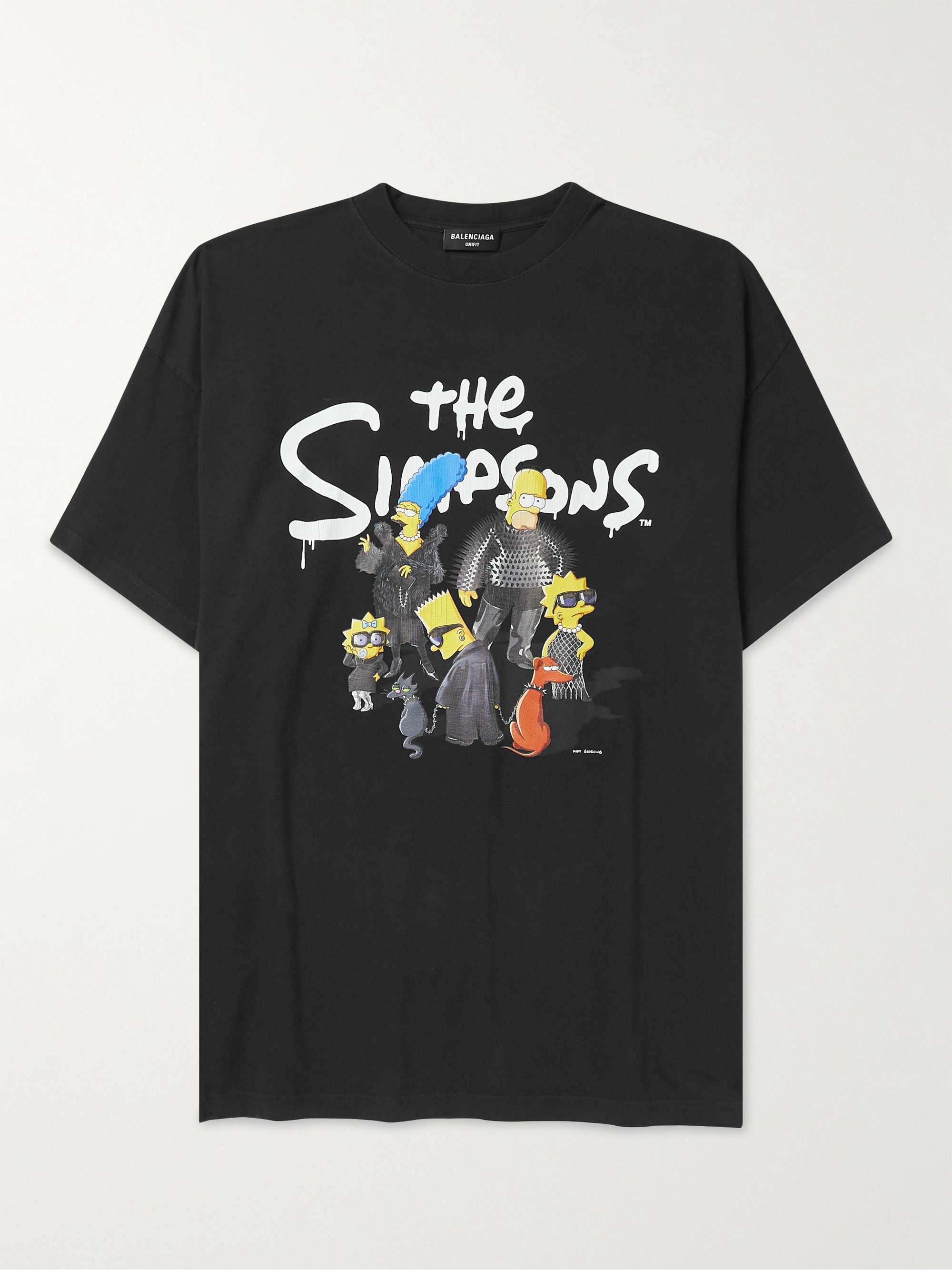 BALENCIAGA バレンシアガ 22SS×The Simpsons Oversized T-Shirt シンプソンズ オーバーサイズ 半袖Tシャツ カットソー ブラック 676589