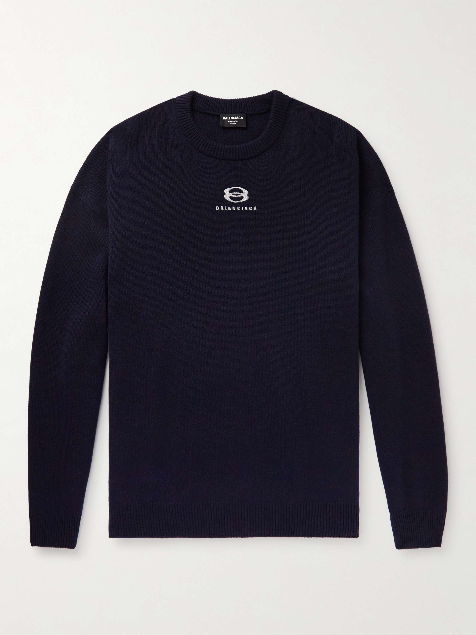 BALENCIAGA EMBROIDERED LOGO SWEATER