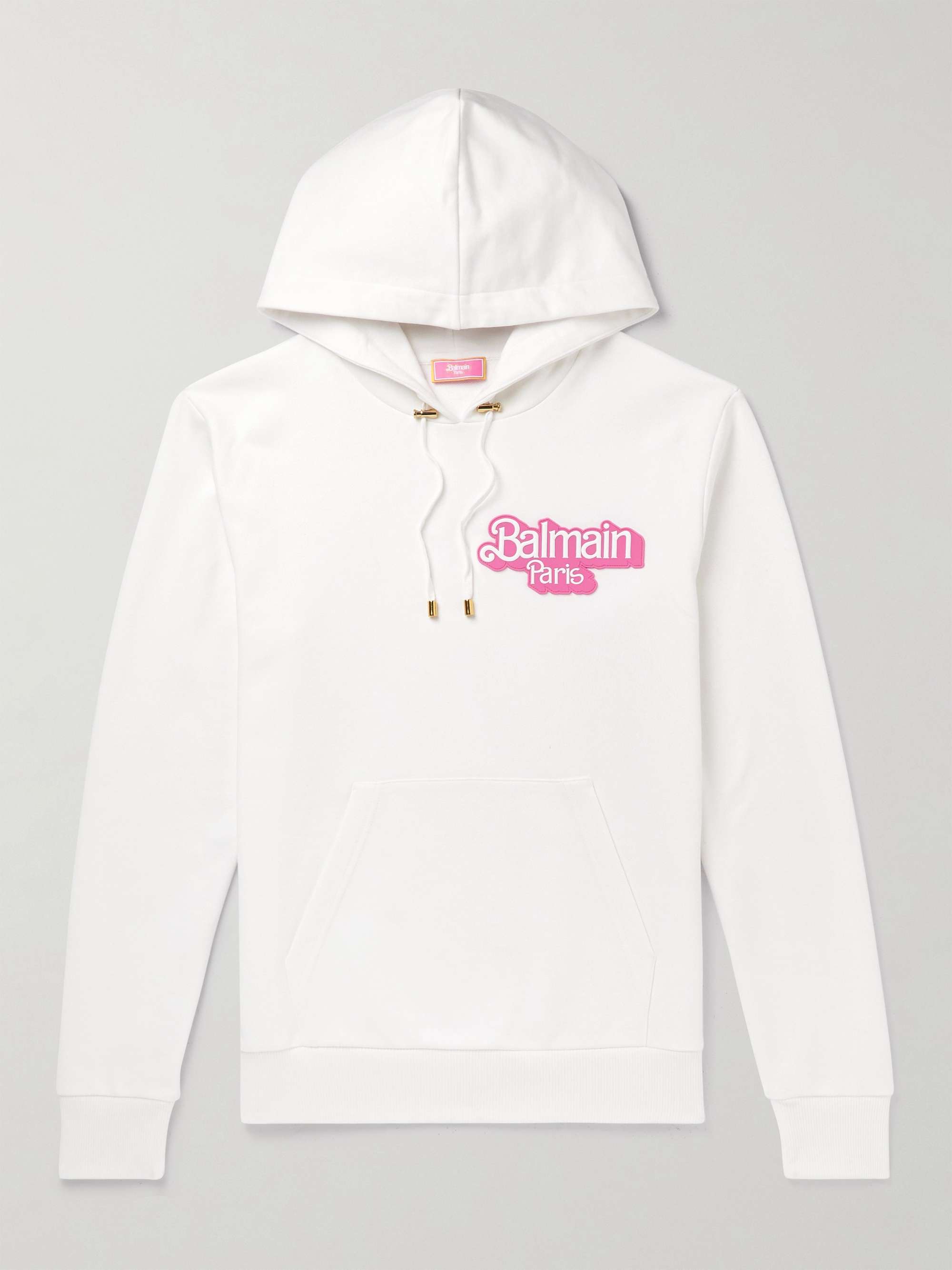 BALMAIN + Barbie Logo-Print Cotton-Jersey Hoodie
