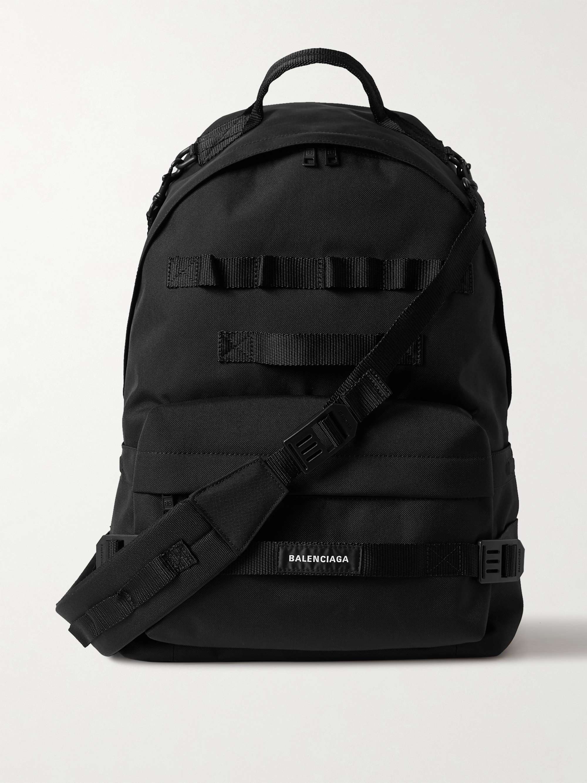 BALENCIAGA Army Webbing-Trimmed Recycled Canvas Backpack for Men