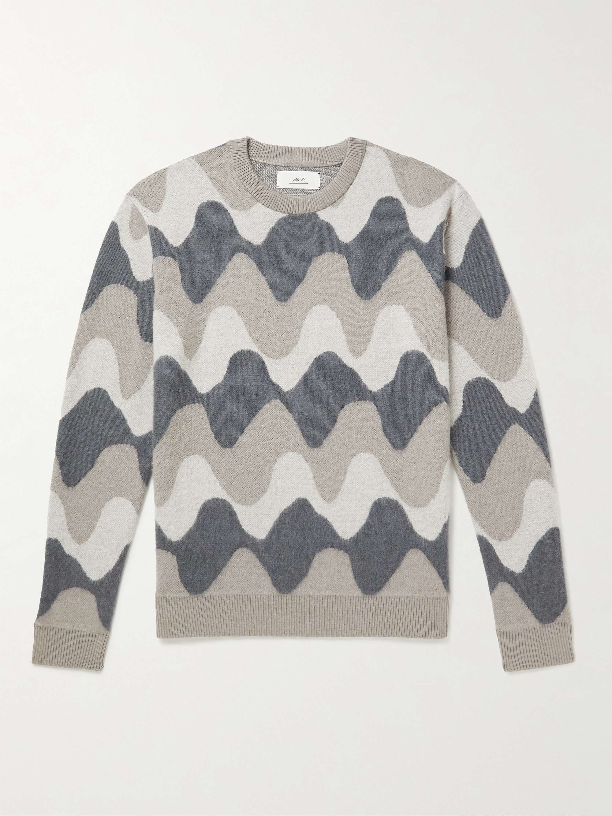 Virgin-wool sweater with two-tone monogram jacquard