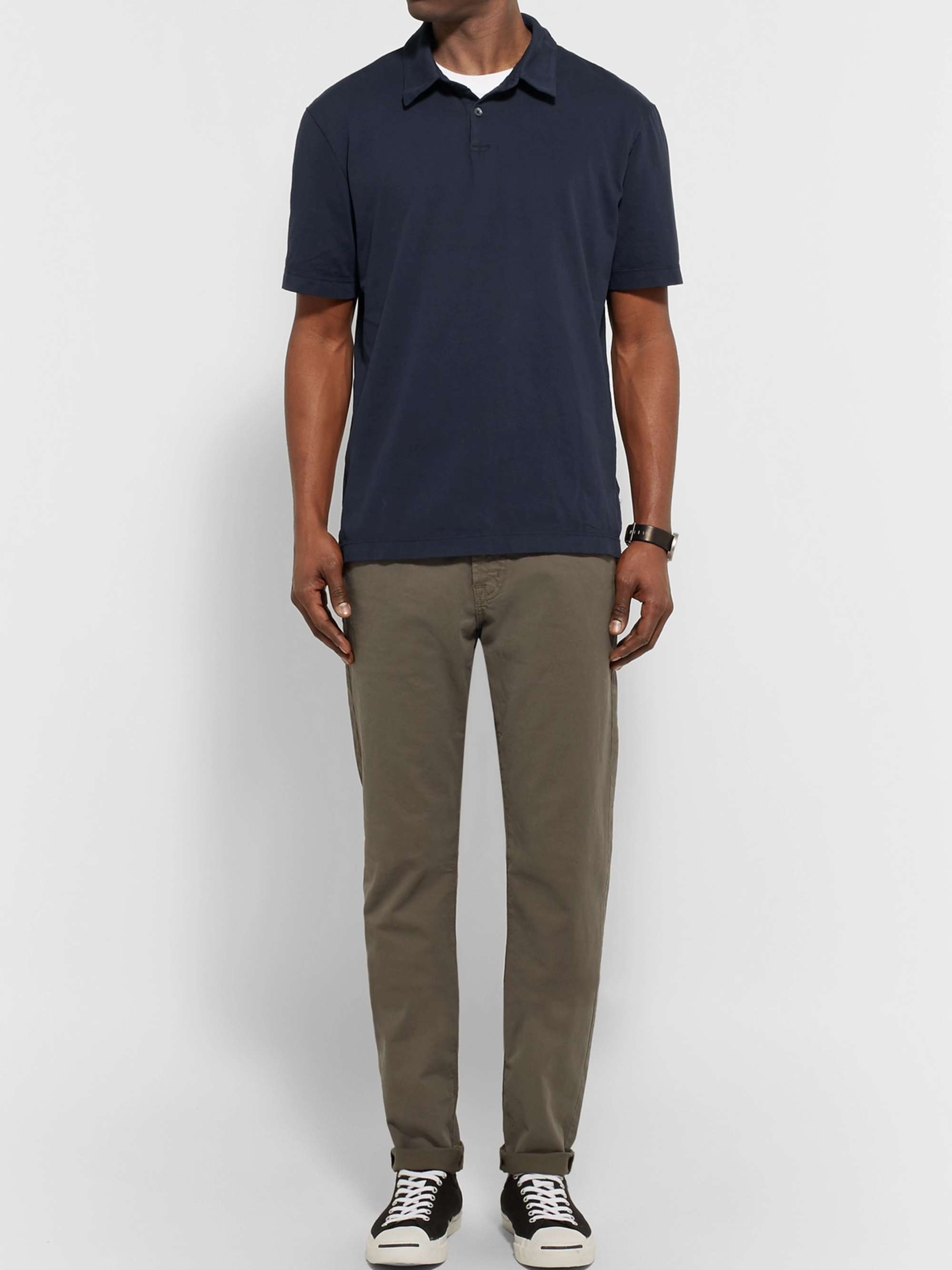 JAMES PERSE Supima Cotton-Jersey Polo Shirt
