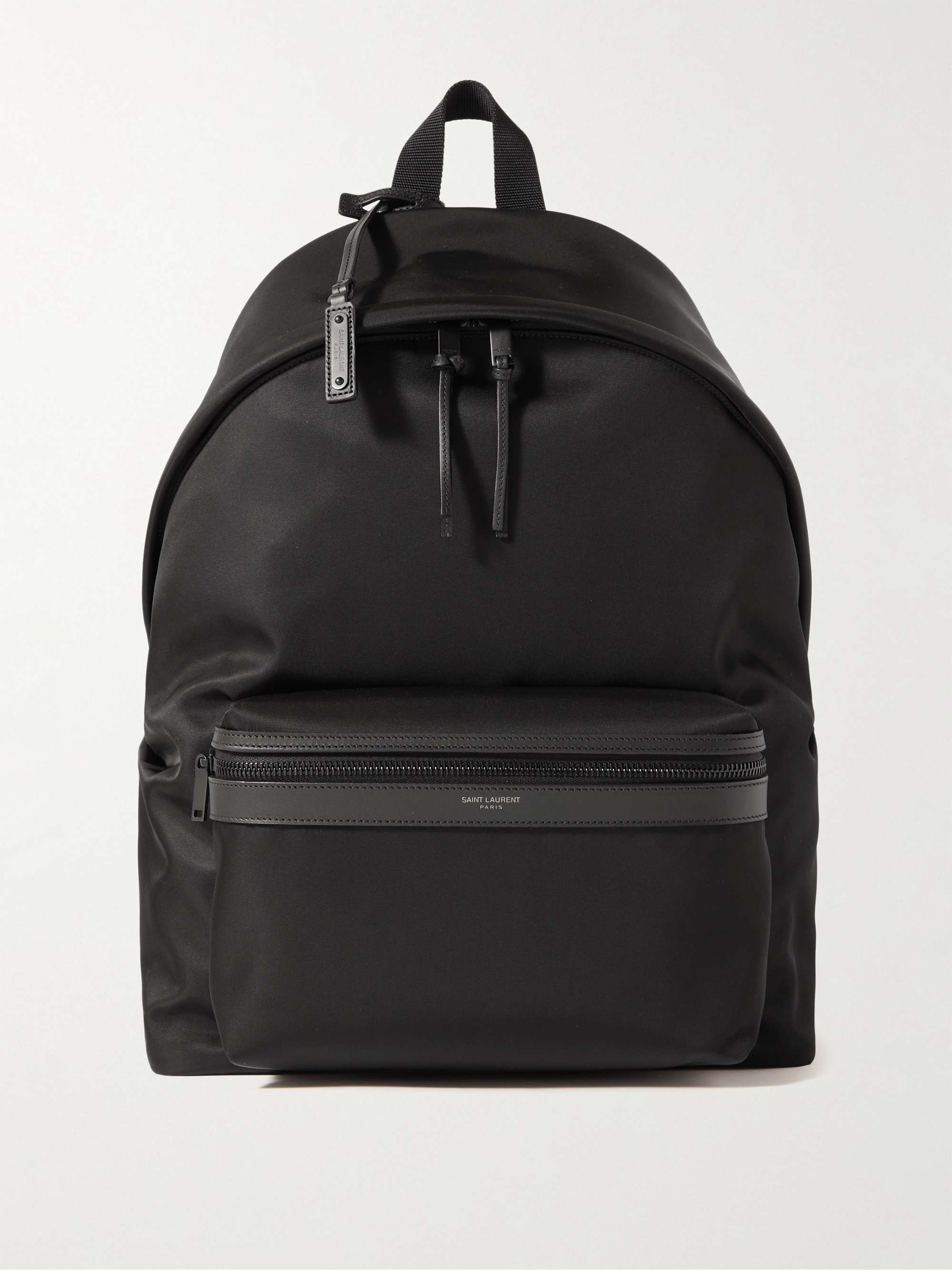 Saint Laurent City Backpack in ECONYL /Smooth Leather and Nylon - Black - Men