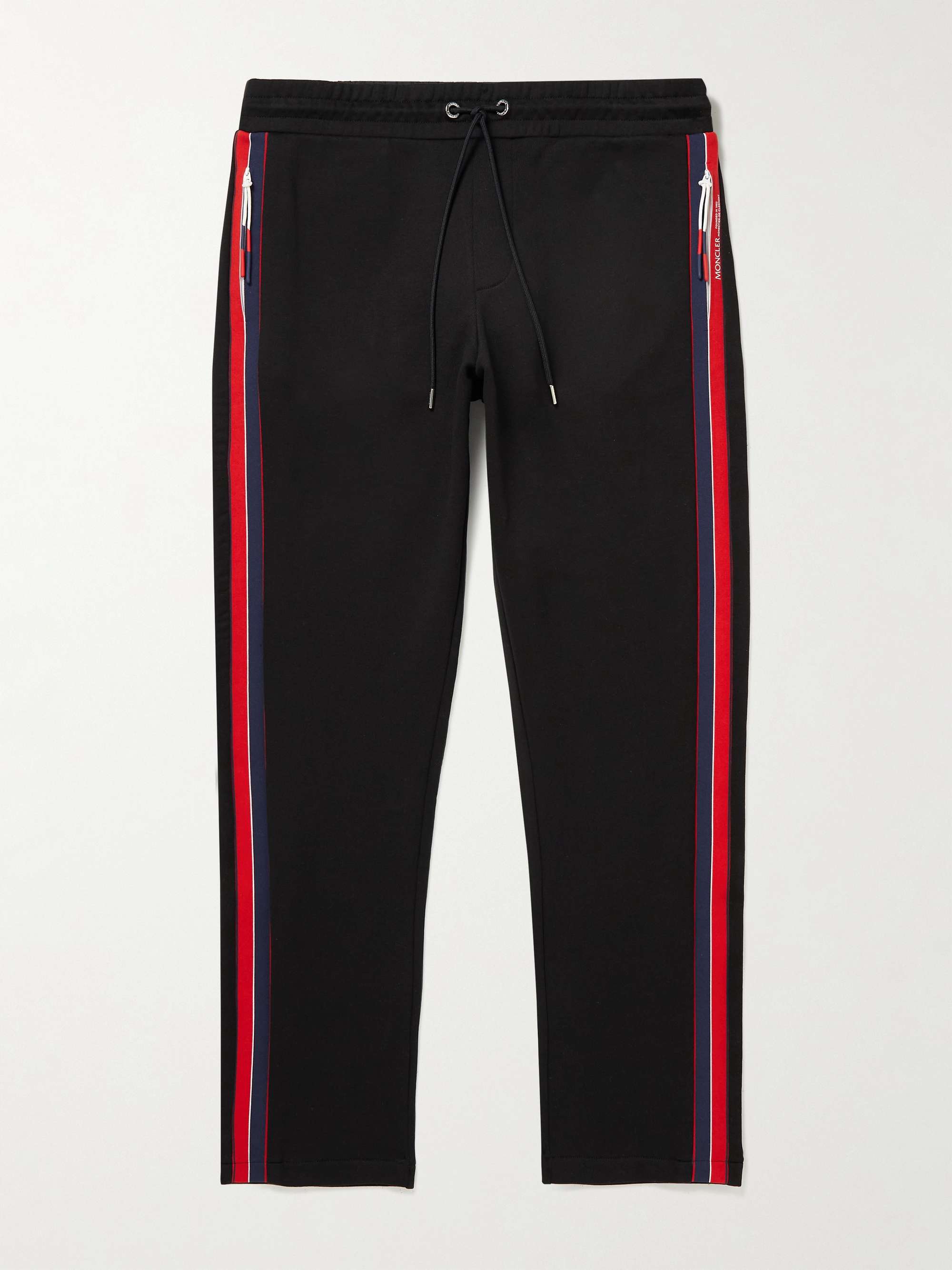 Straight-Leg Striped Cotton-Jersey Sweatpants