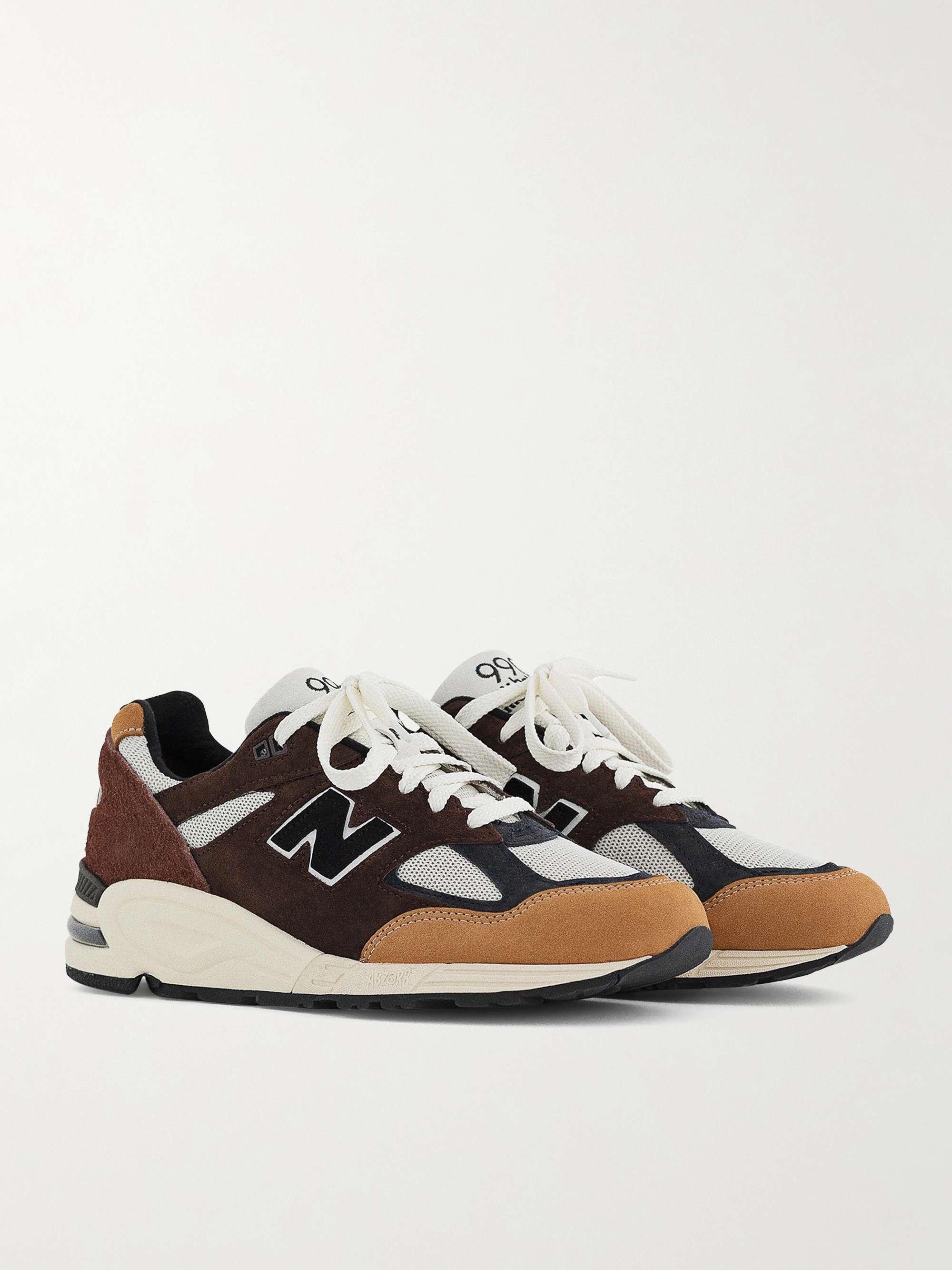 NEW BALANCE Sneakers in mesh e camoscio con finiture in pelle MADE in USA 990