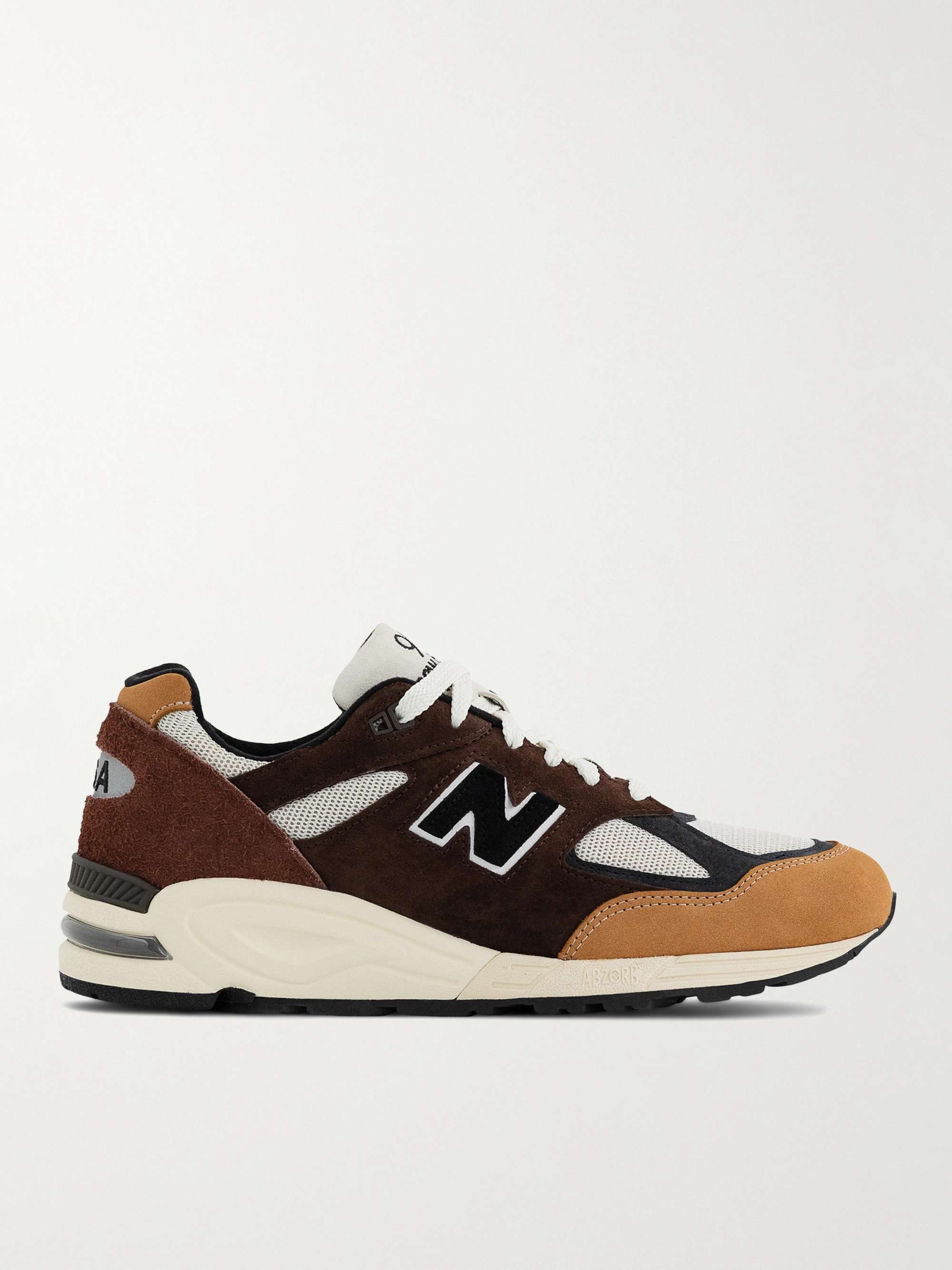 NEW BALANCE Sneakers in mesh e camoscio con finiture in pelle MADE in USA 990