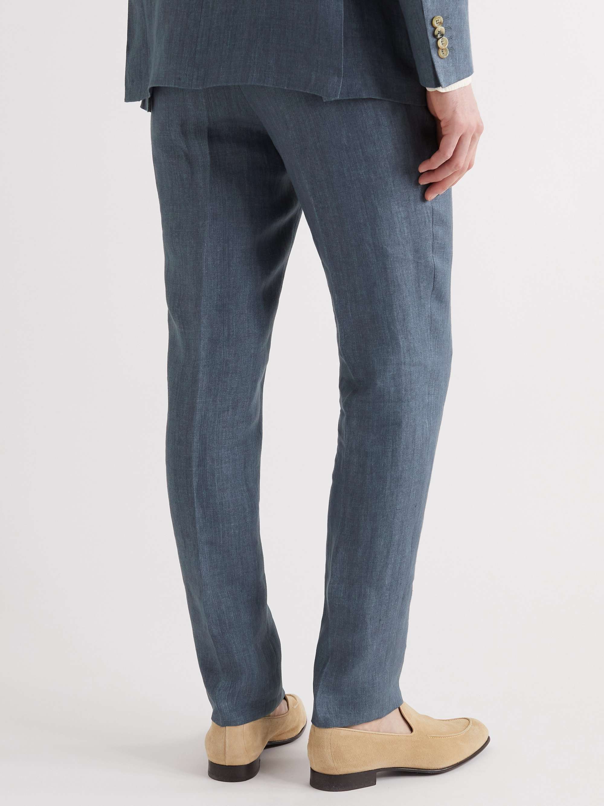 CANALI Kei Slim-Fit Tapered Stretch-Cotton Twill Suit Trousers