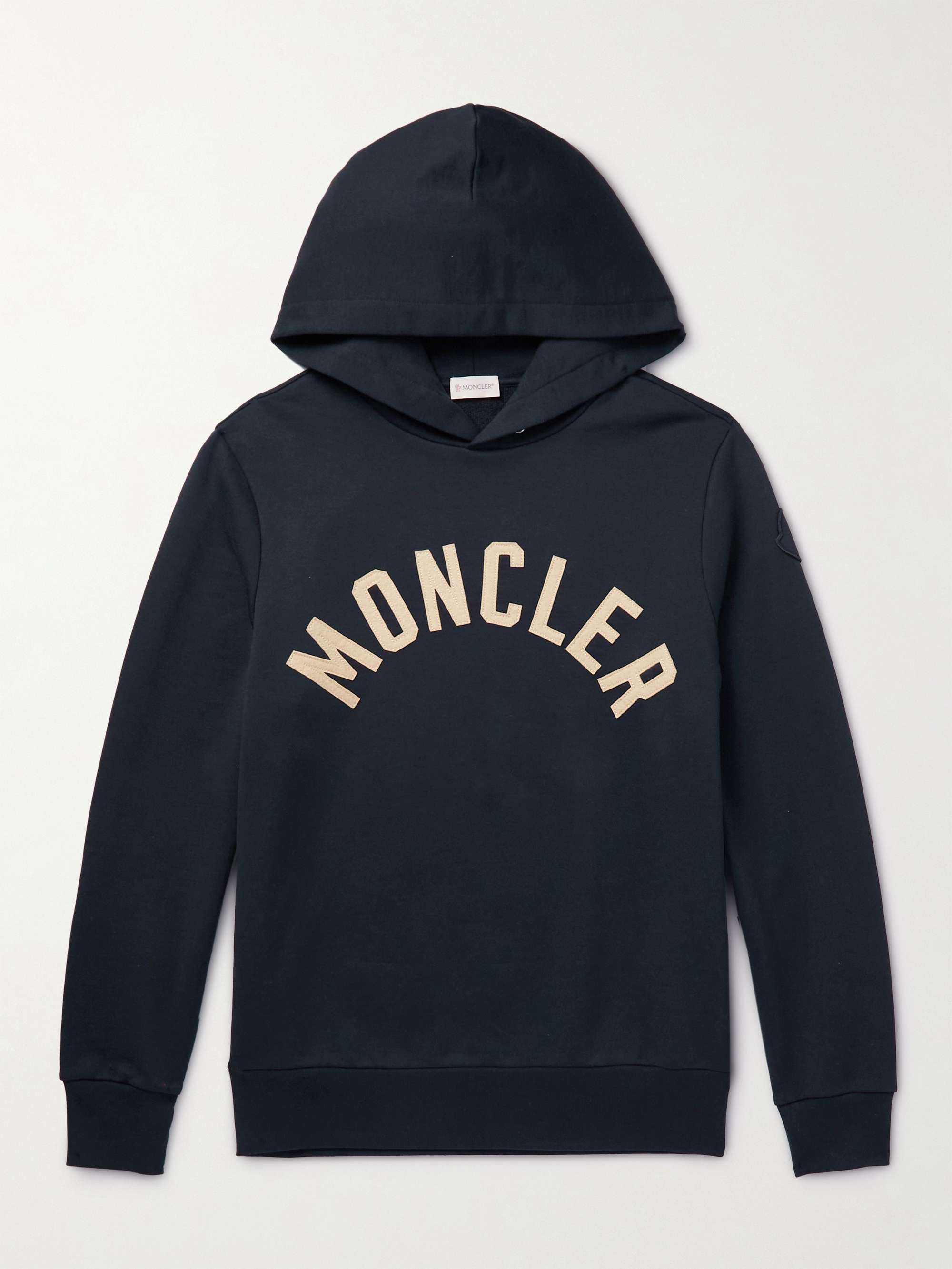 MONCLER Logo-Embroidered Cotton-Jersey Hoodie | PORTER