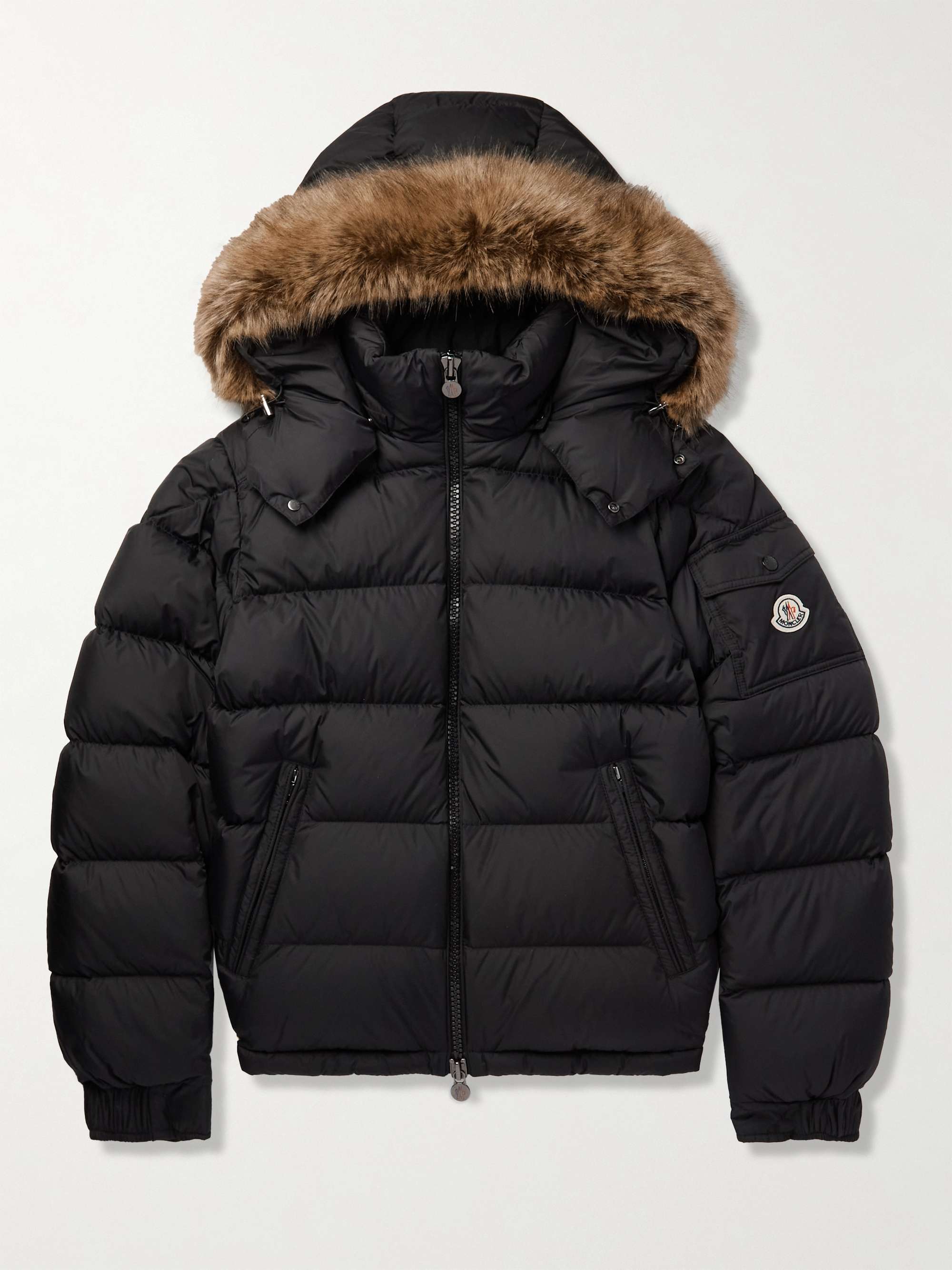 Moncler Maya Faux Fur-Trimmed Quilted Shell Down Jacket