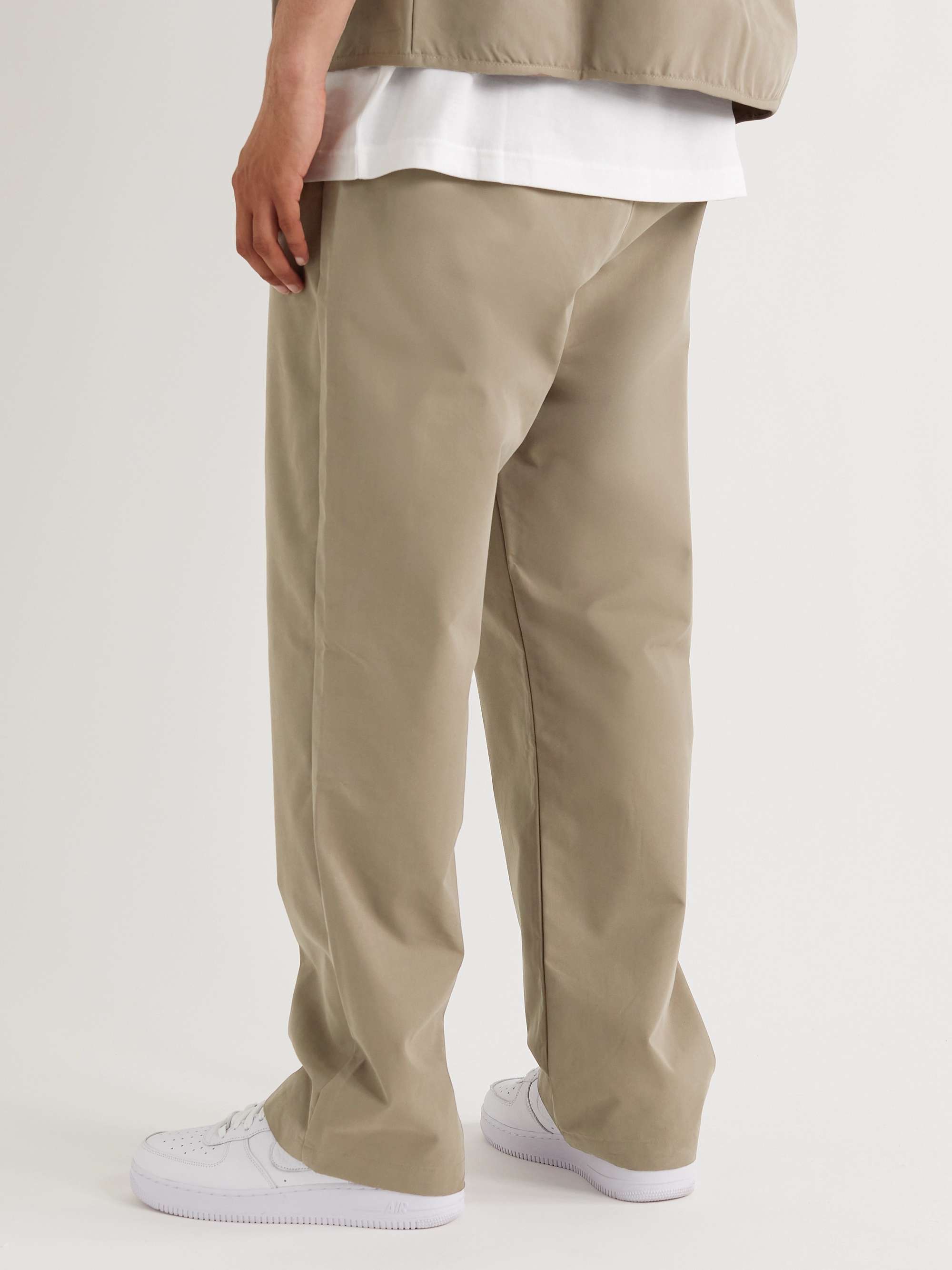 FEAR OF GOD ESSENTIALS Straight-Leg Logo-Appliquéd Cotton-Blend Drawstring Trousers