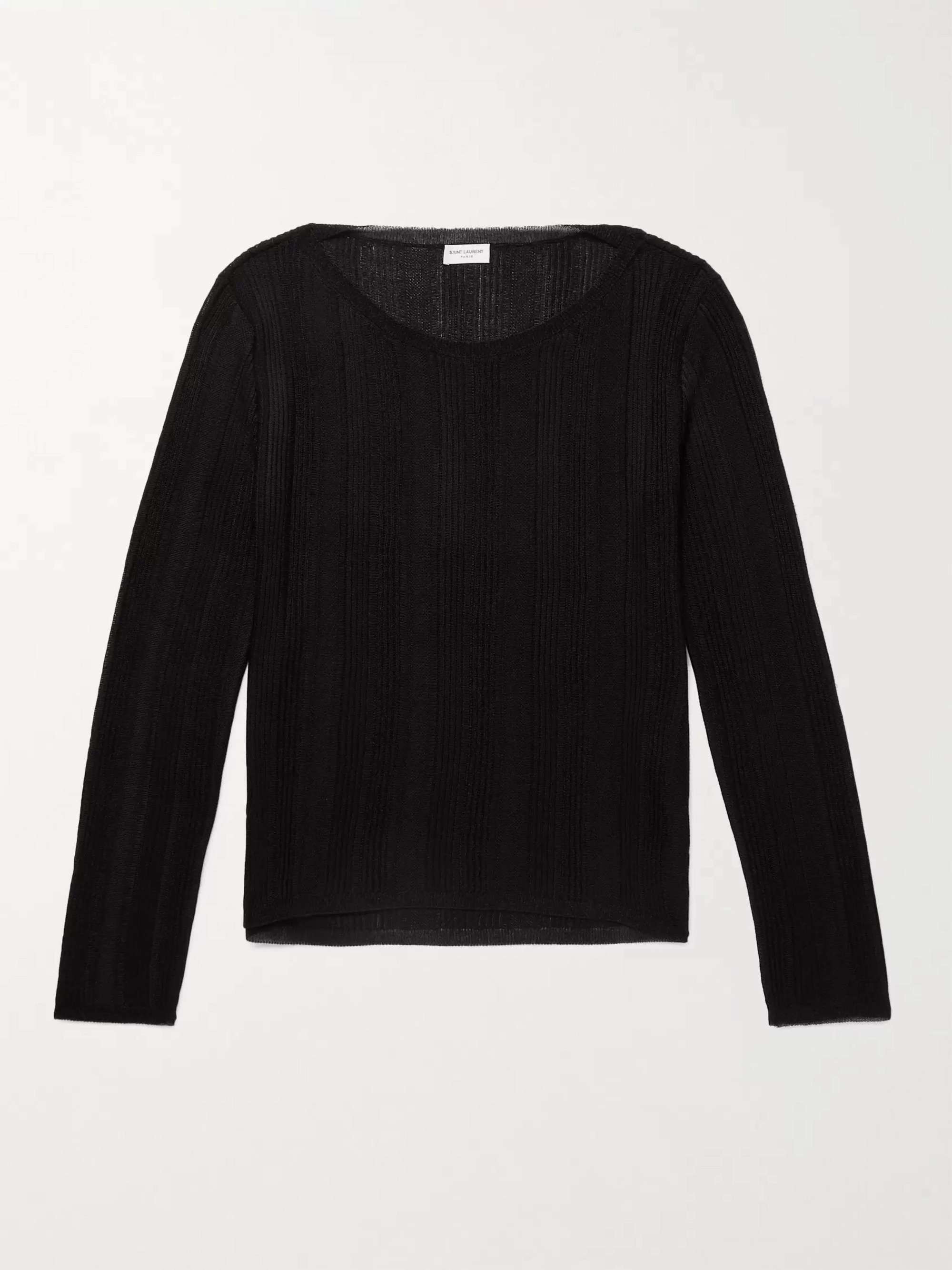 SAINT LAURENT Metallic Ribbed-Knit Sweater | MR PORTER