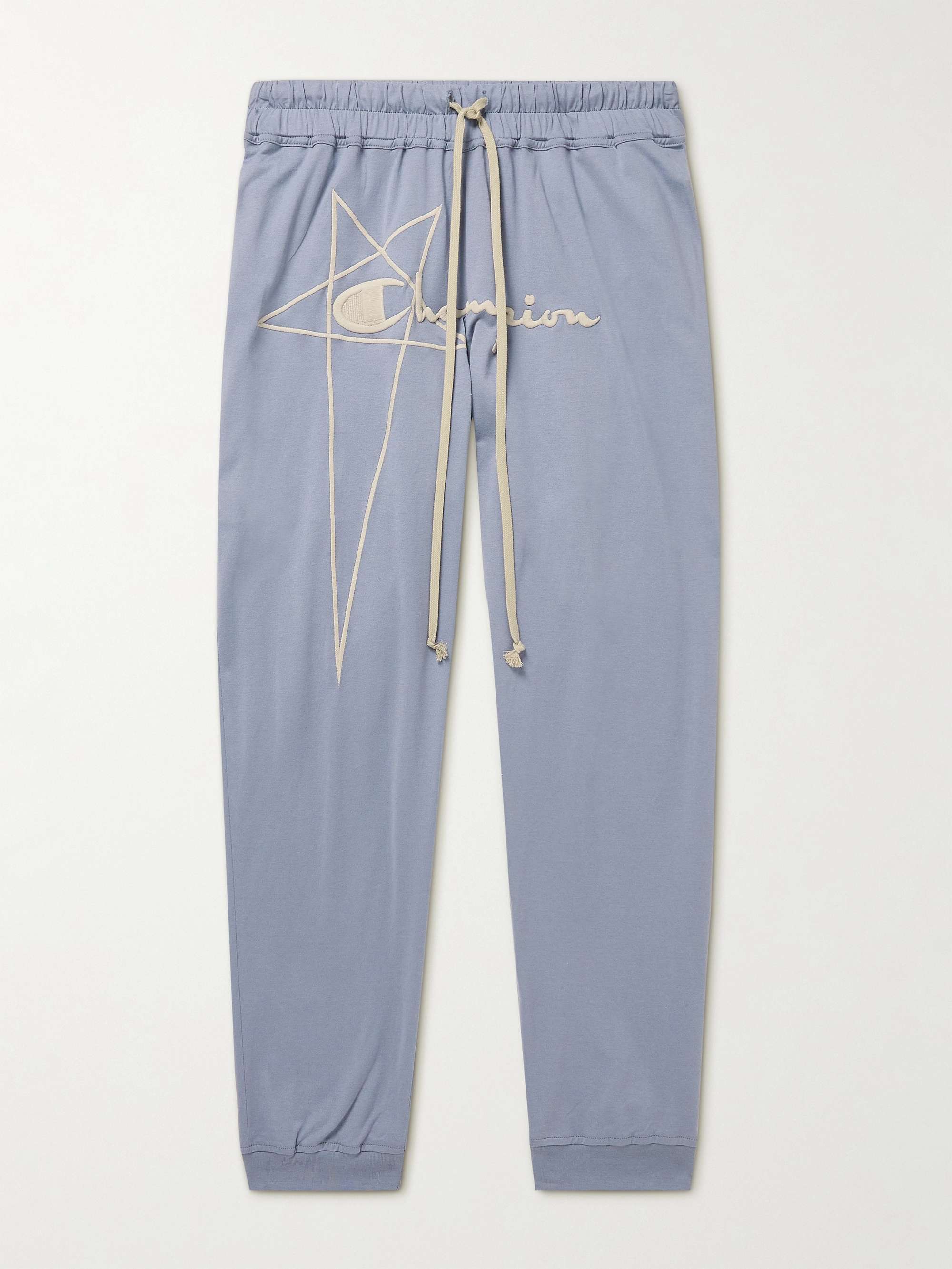 + Champion Tapered Logo-Embroidered Organic Cotton-Jersey Sweatpants