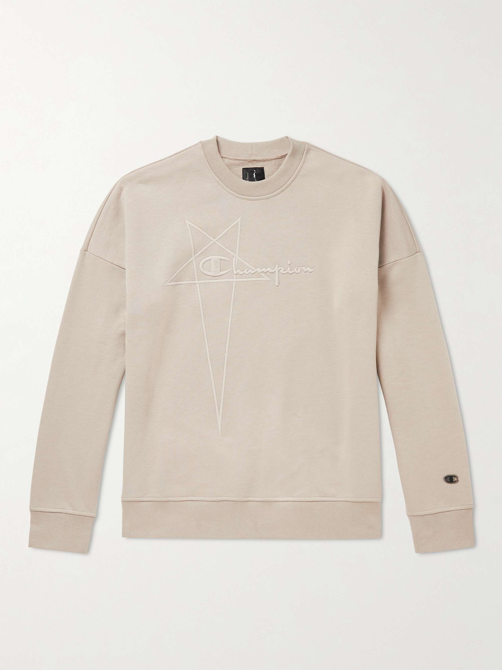 udsættelse bombe nudler RICK OWENS + Champion Logo-Embroidered Organic Cotton-Jersey Sweatshirt for  Men | MR PORTER