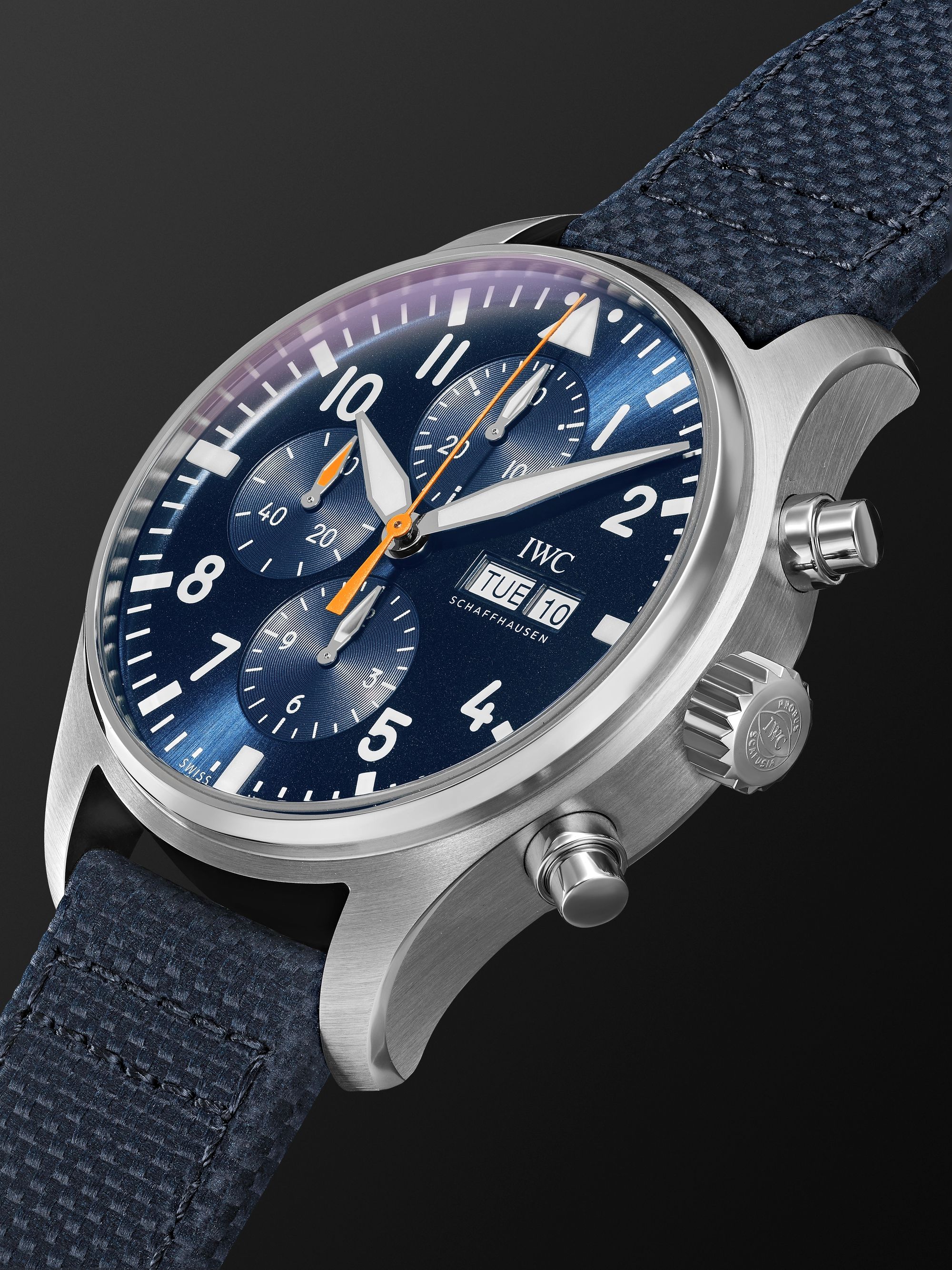 IWC SCHAFFHAUSEN Pilot's Automatic Chronograph 43mm Stainless Steel and Leather Watch, Ref. No. IW377729