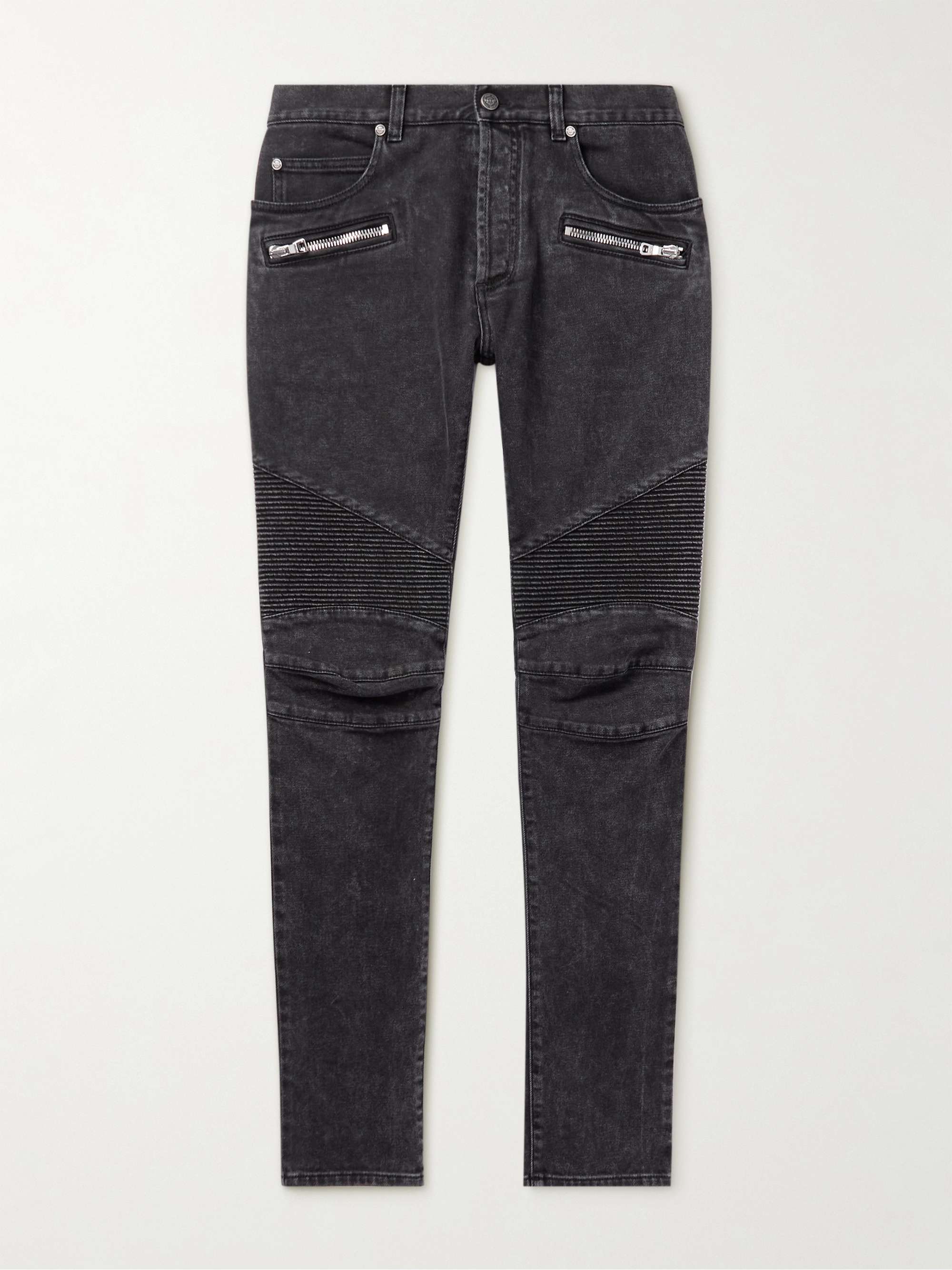 BALMAIN Slim-Fit Zip-Detailed Jeans MR PORTER