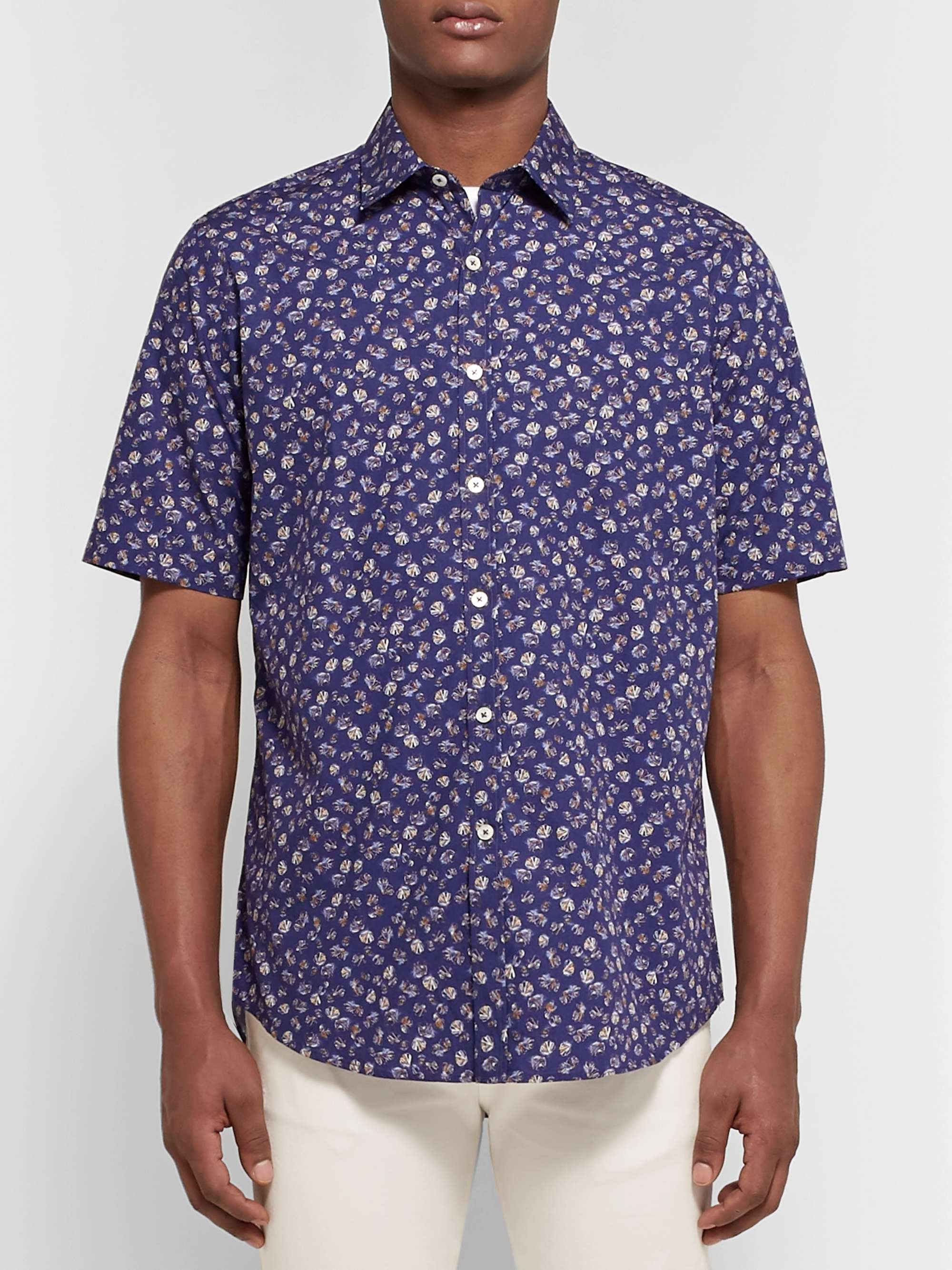 CANALI Printed Cotton-Poplin Shirt