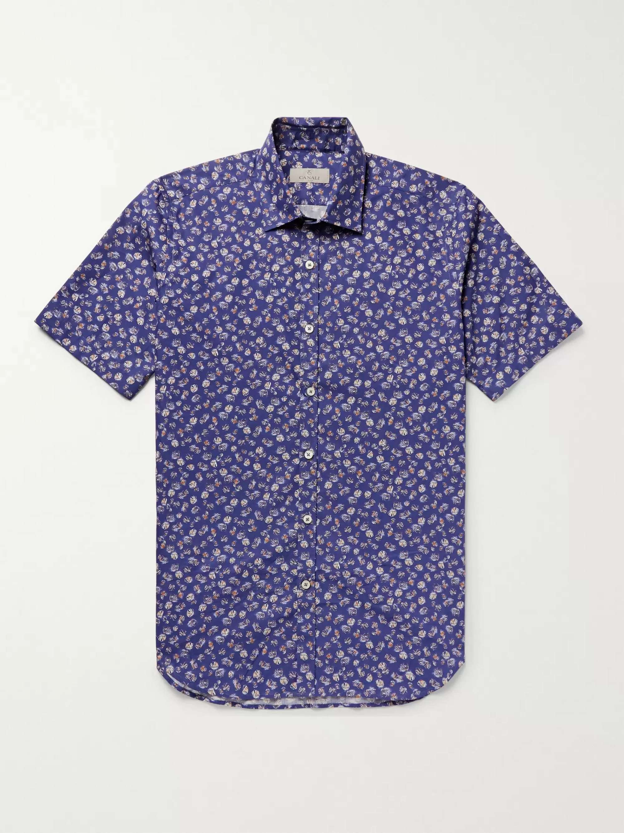 CANALI Printed Cotton-Poplin Shirt