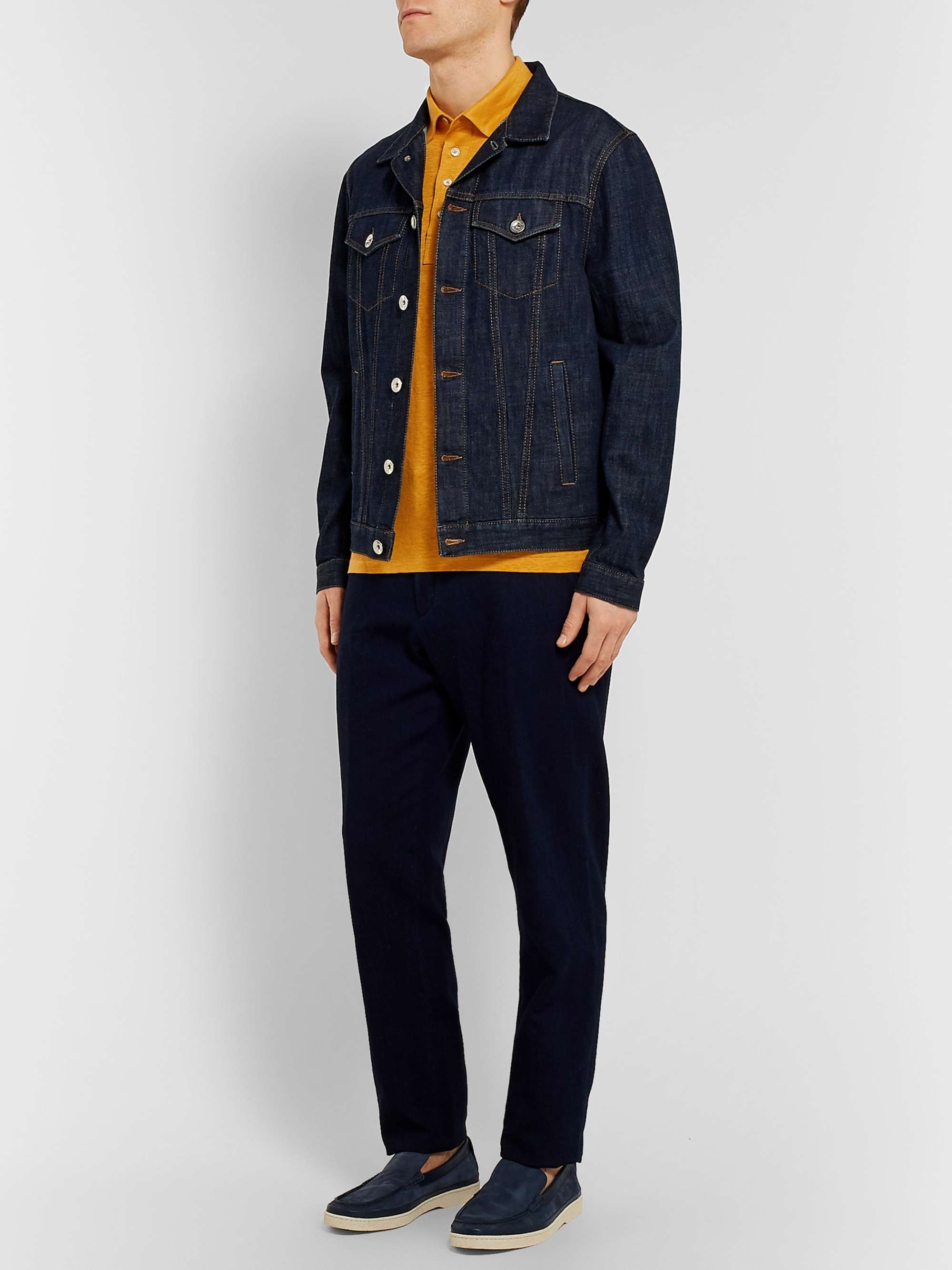 ZEGNA Mélange Linen Polo Shirt