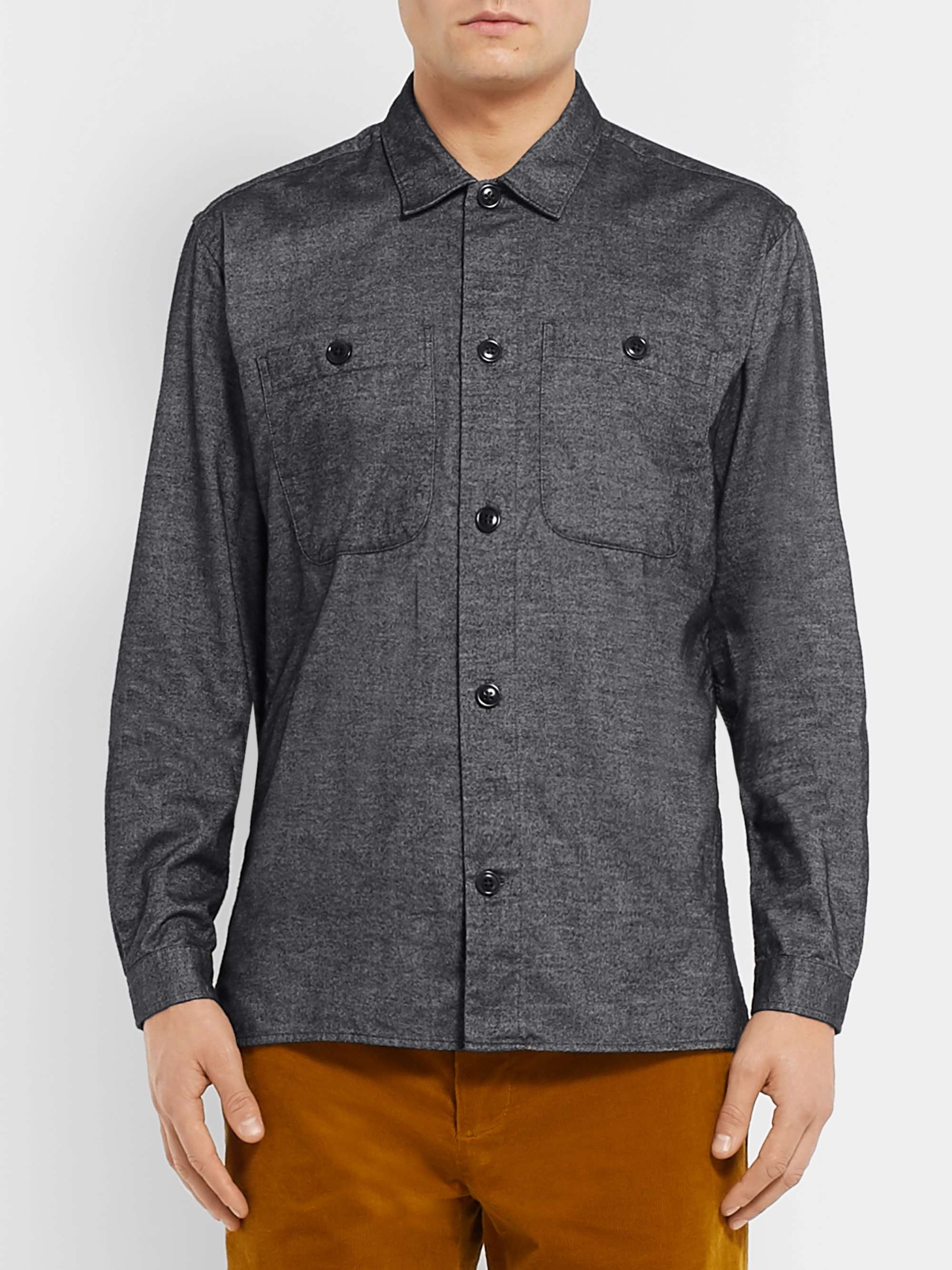 OLIVER SPENCER Eltham Organic Brushed-Cotton Shirt