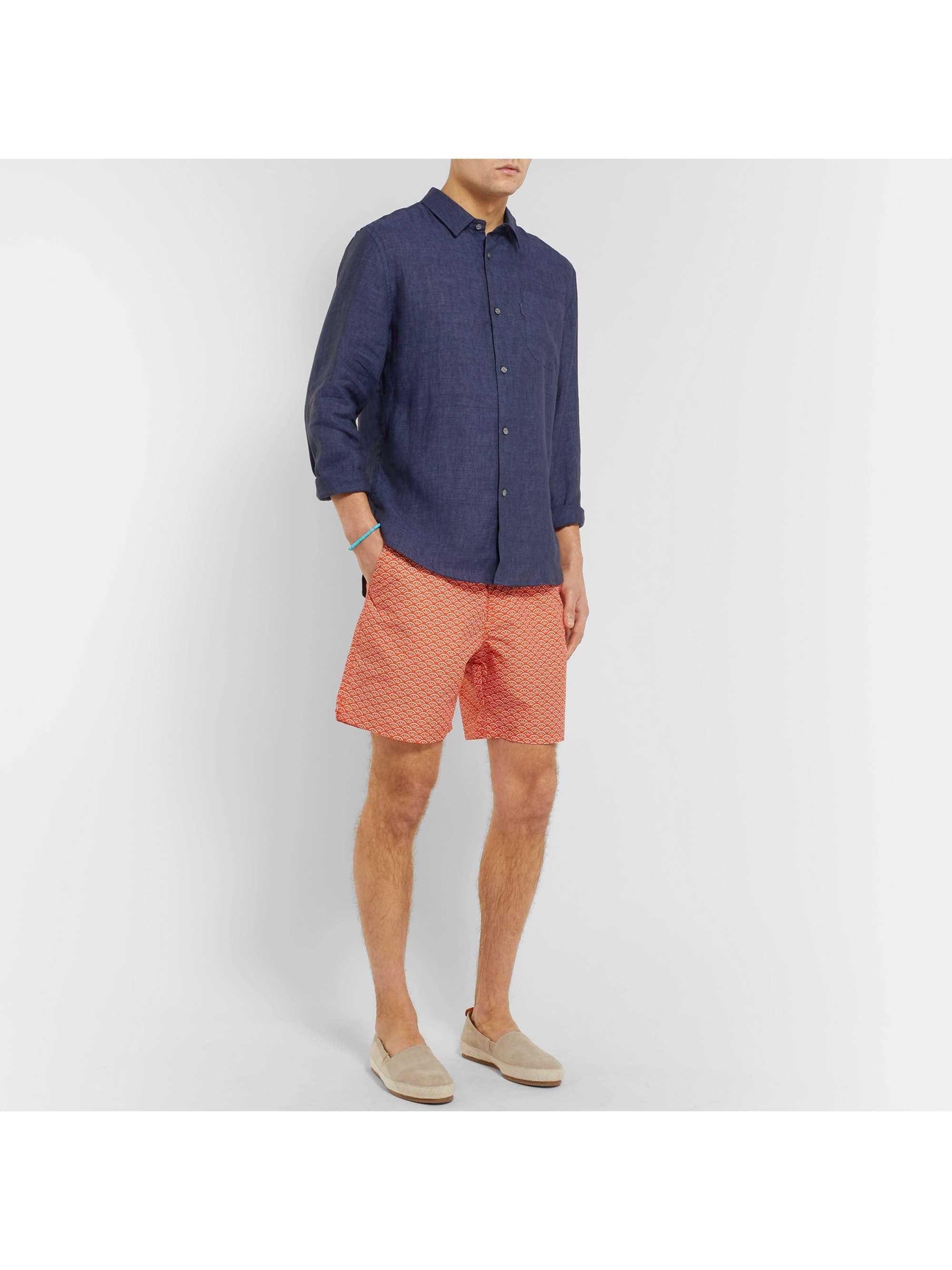 DEREK ROSE Monaco Slub Linen Shirt