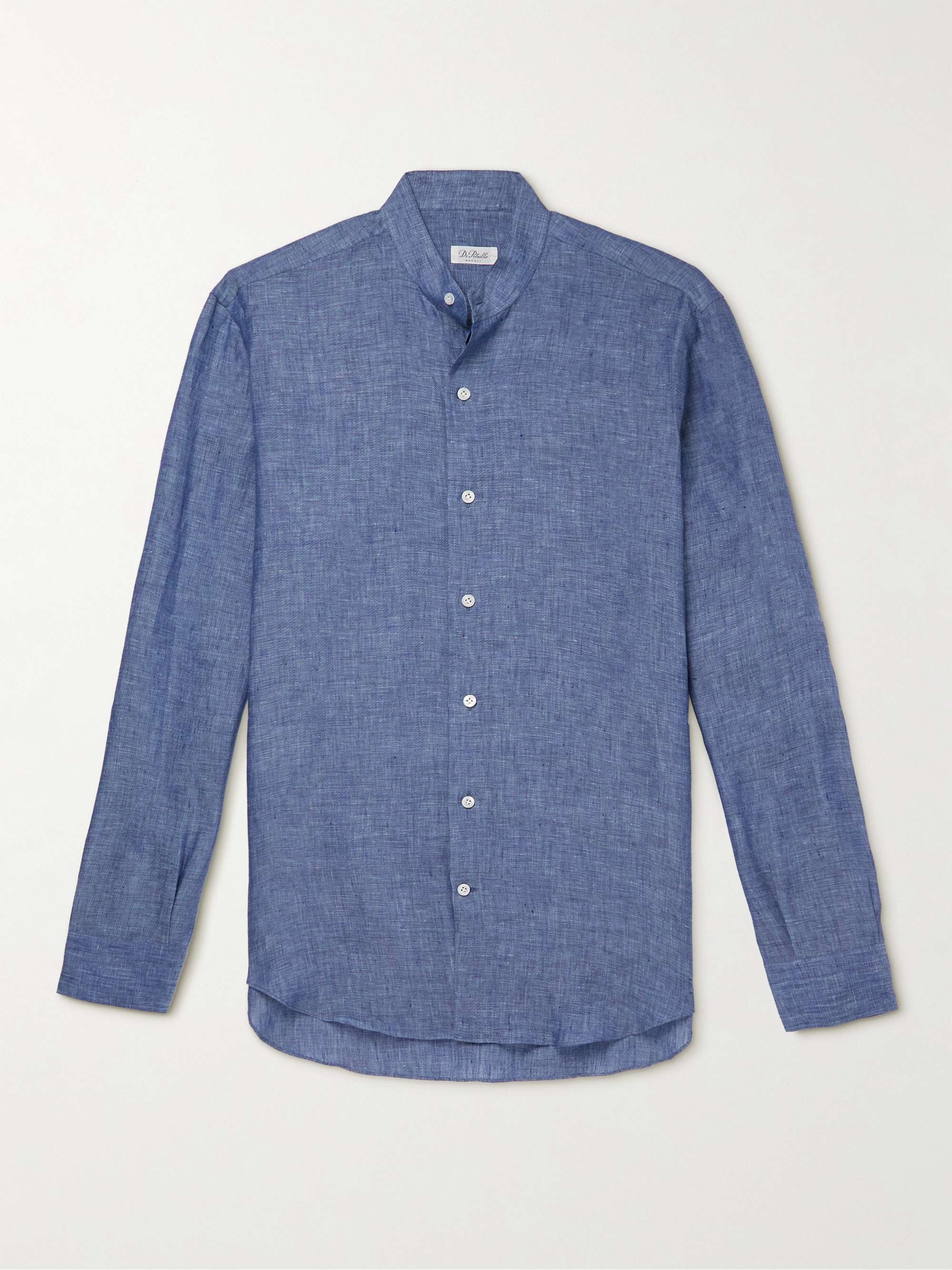DE PETRILLO Grandad-Collar Linen Shirt