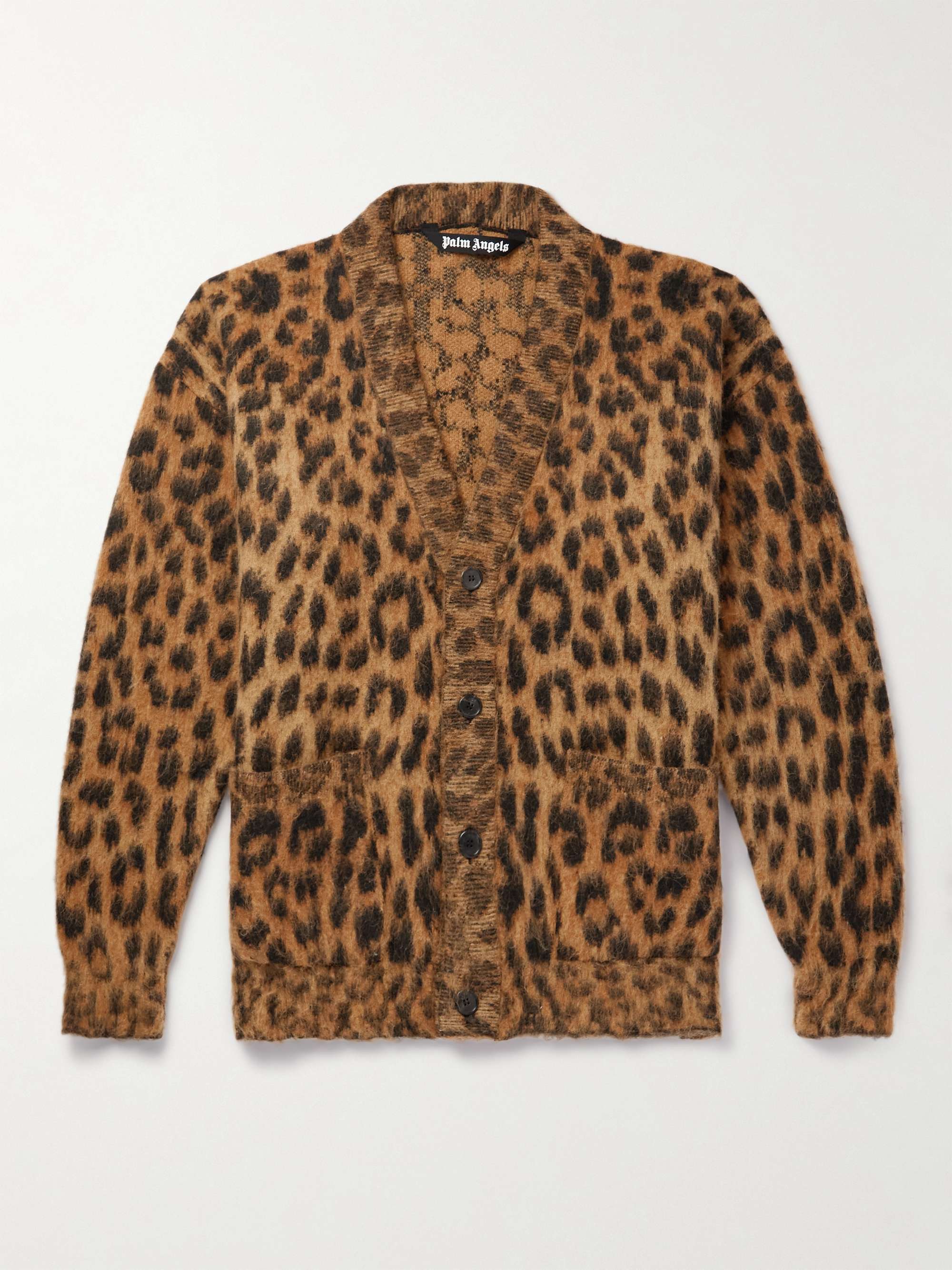 PALM ANGELS Brushed Jacquard-Knit Cardigan for Men | MR PORTER