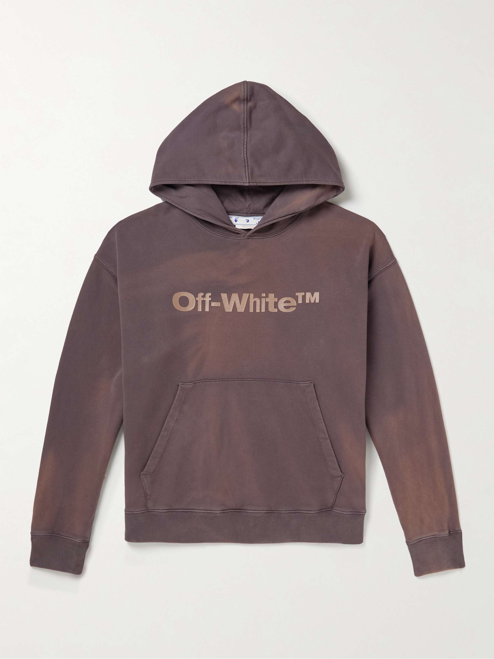 OFF-WHITE Logo-Print Cotton-Jersey Hoodie | MR PORTER