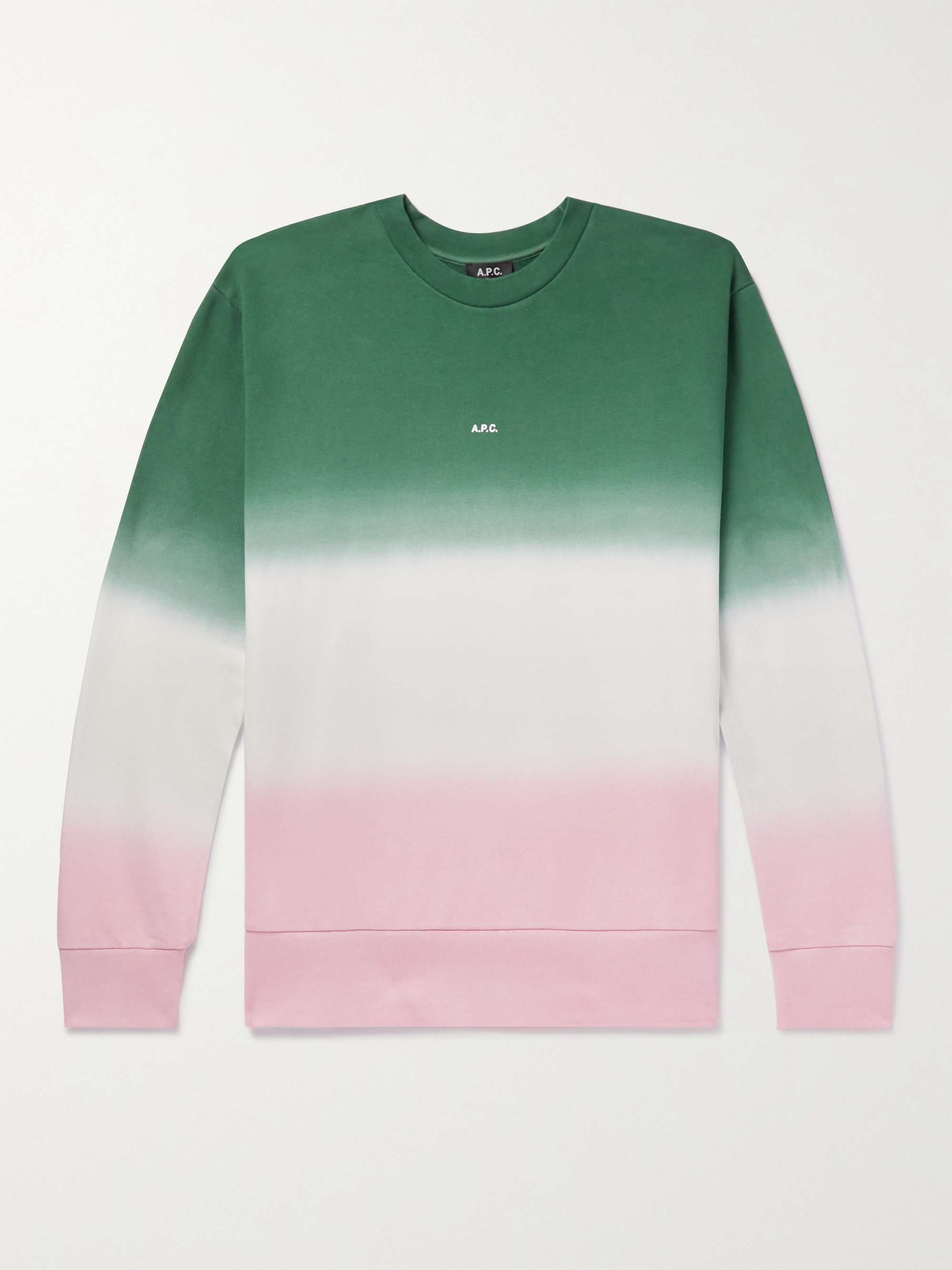 A.P.C. Chris Logo-Print Tie-Dyed Cotton-Jersey Sweatshirt