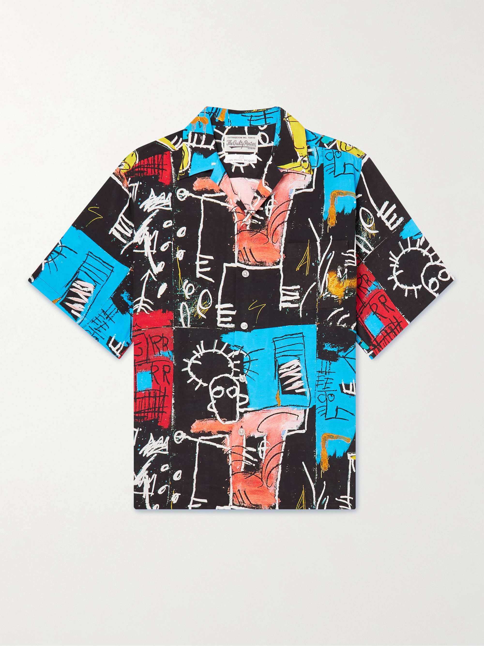 + Jean-Michel Basquiat Camp-Collar Printed Woven Shirt