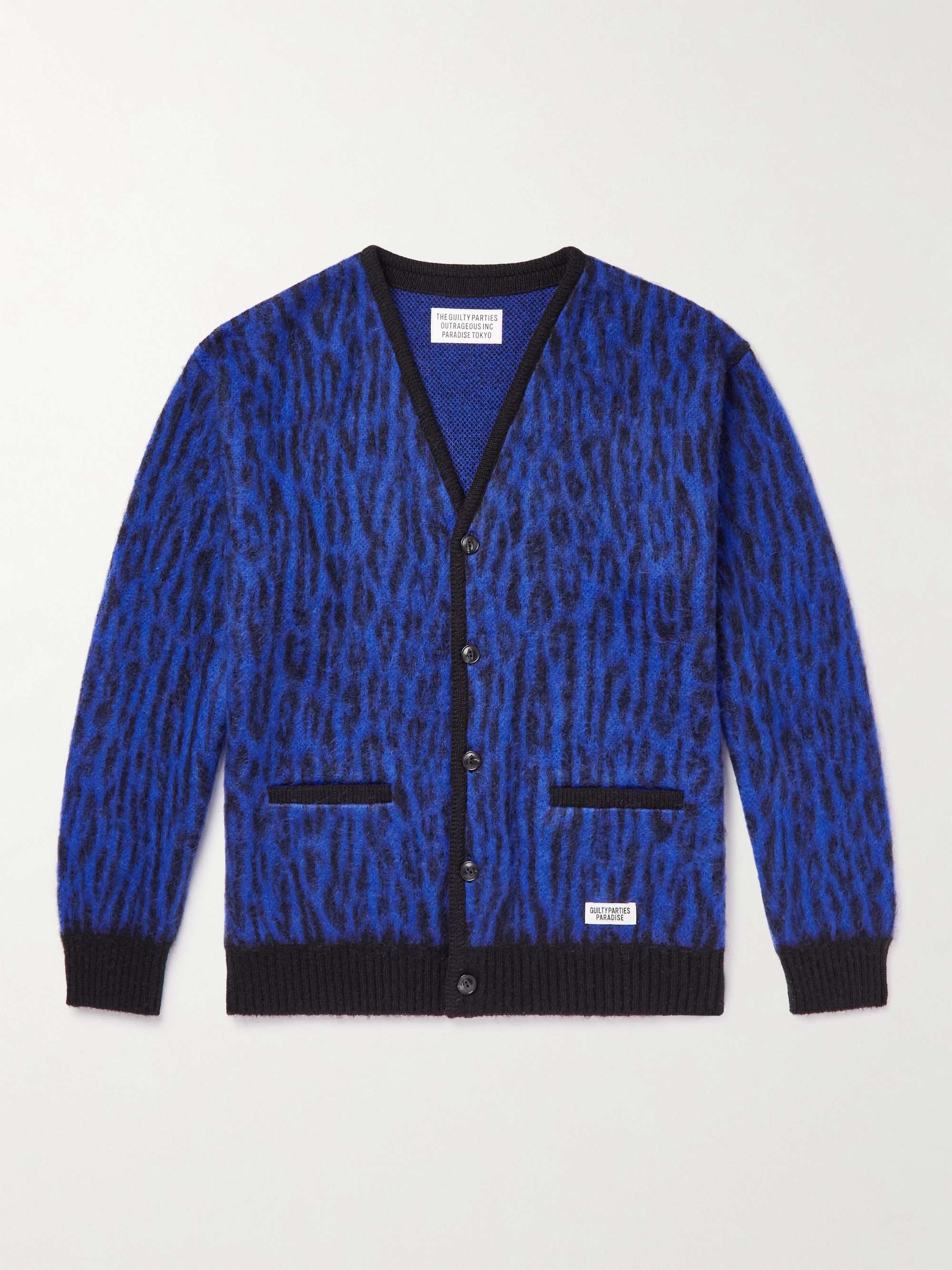 Leopard-Jacquard Knitted Cardigan