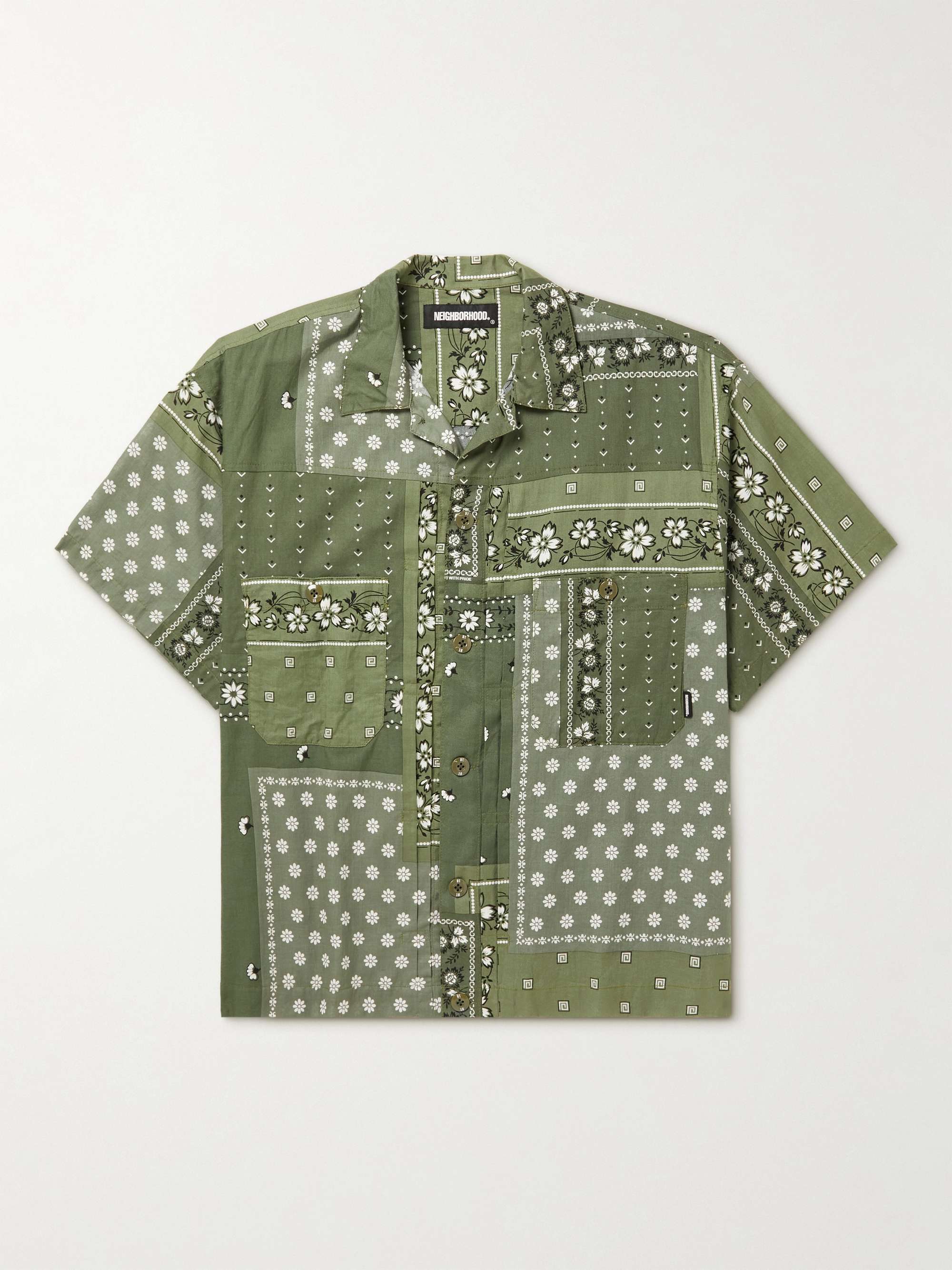 Chopped Bandana-Print Cotton Shirt