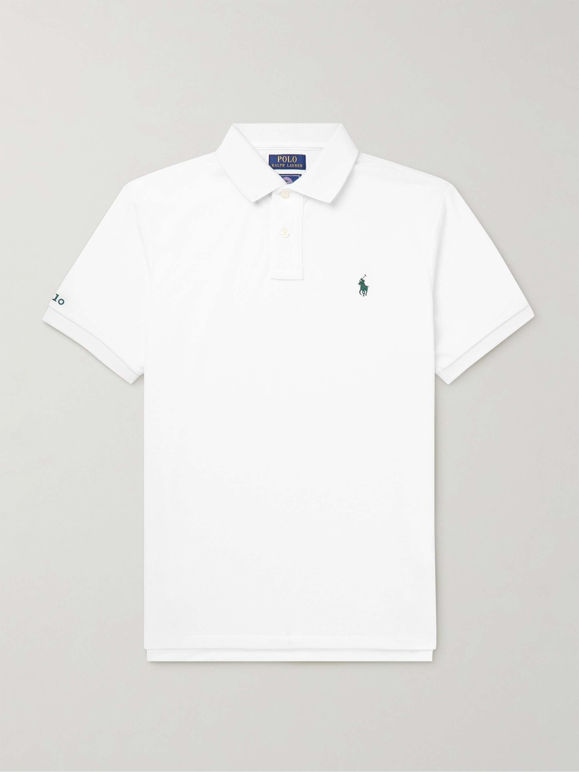 POLO RALPH LAUREN Wimbledon Logo-Embroidered Cotton-Blend Piqué Polo Shirt  for Men