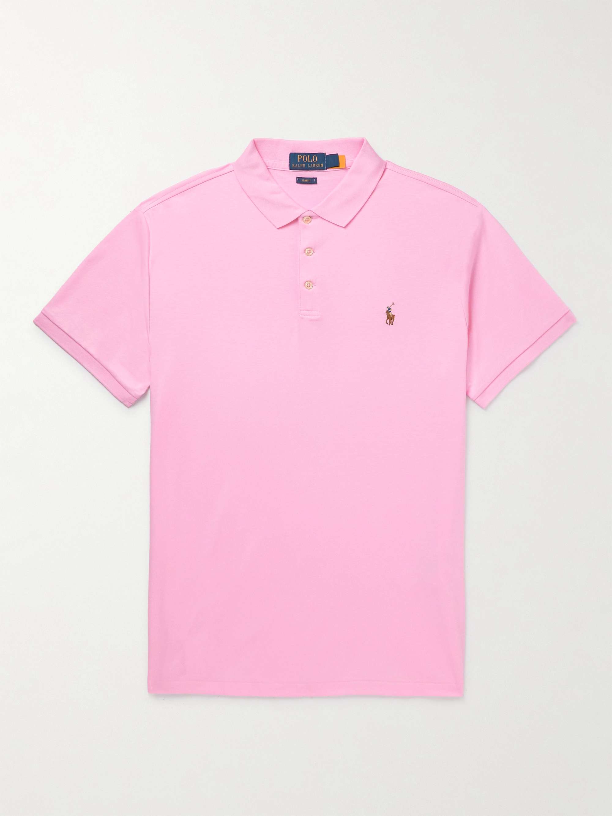 POLO RALPH LAUREN SHORT SLEEVE POLO SHIRT WITH 2 BUTTONS Man Pink