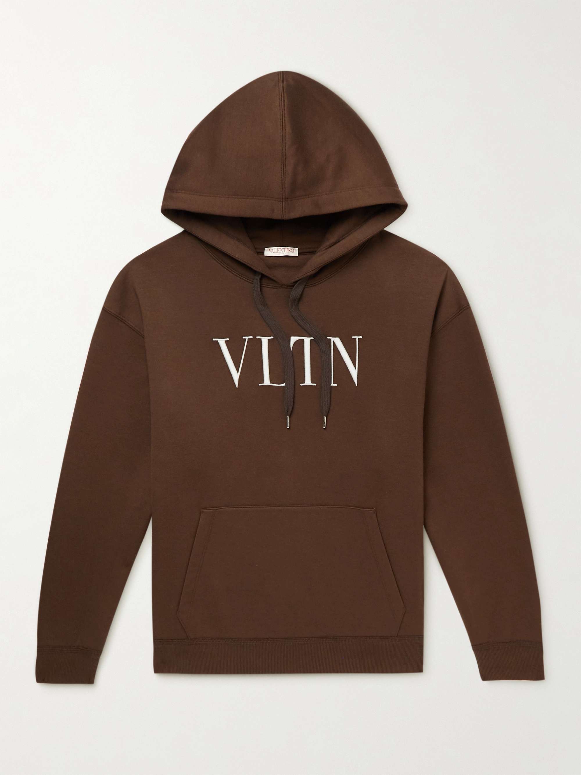 VALENTINO GARAVANI Logo-Embroidered Cotton-Blend Hoodie for Men | MR PORTER