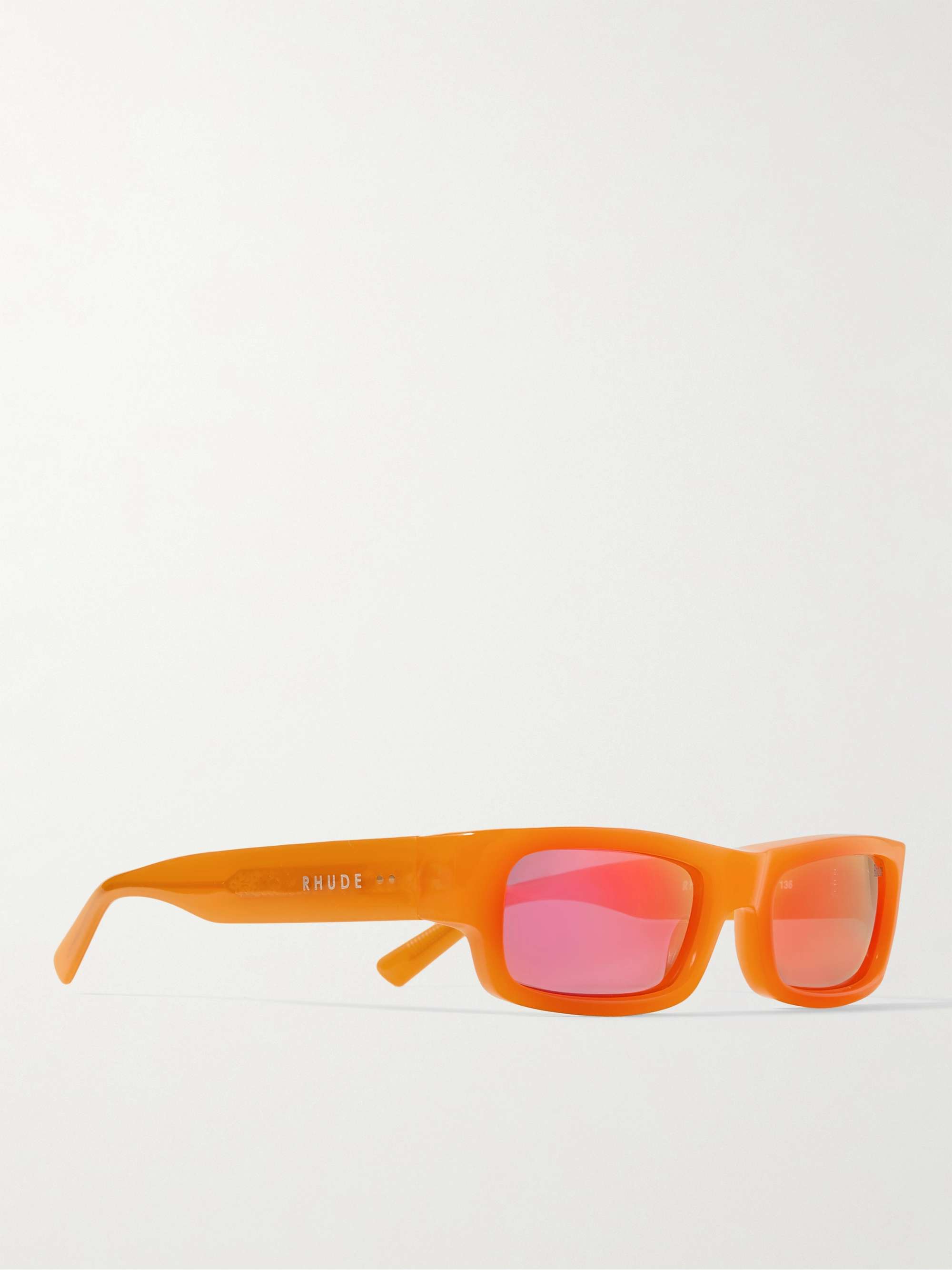 RHUDE Rhoyce Rectangular-Frame Acetate Sunglasses