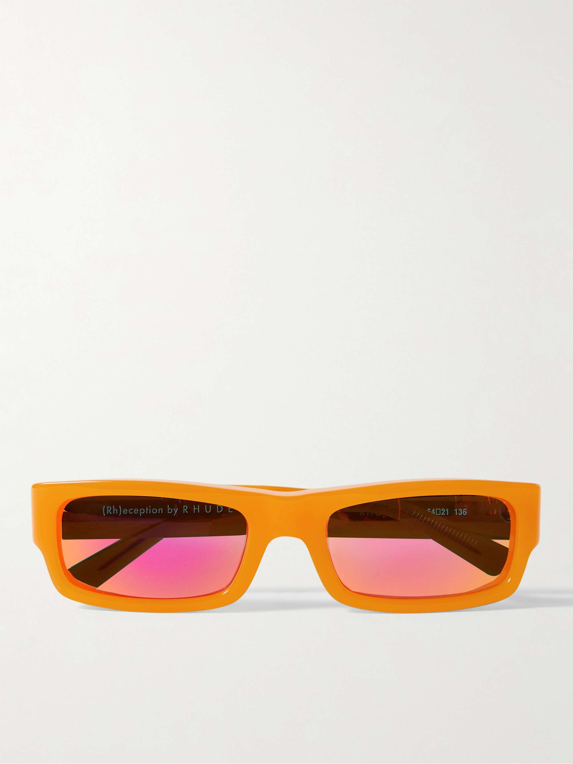 RHUDE Rhoyce Rectangular-Frame Acetate Sunglasses