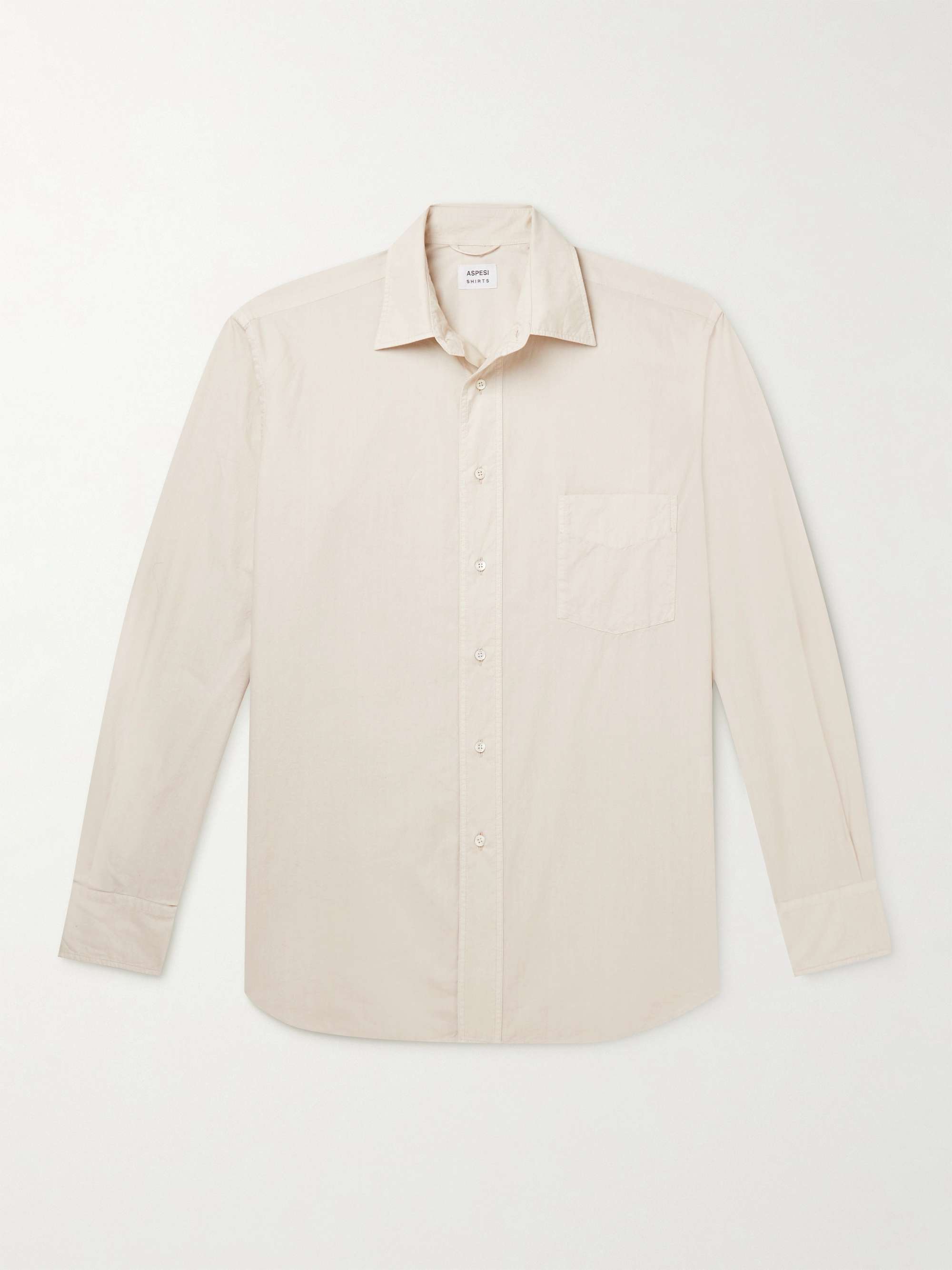 ASPESI Garment-Dyed Cotton-Poplin Shirt