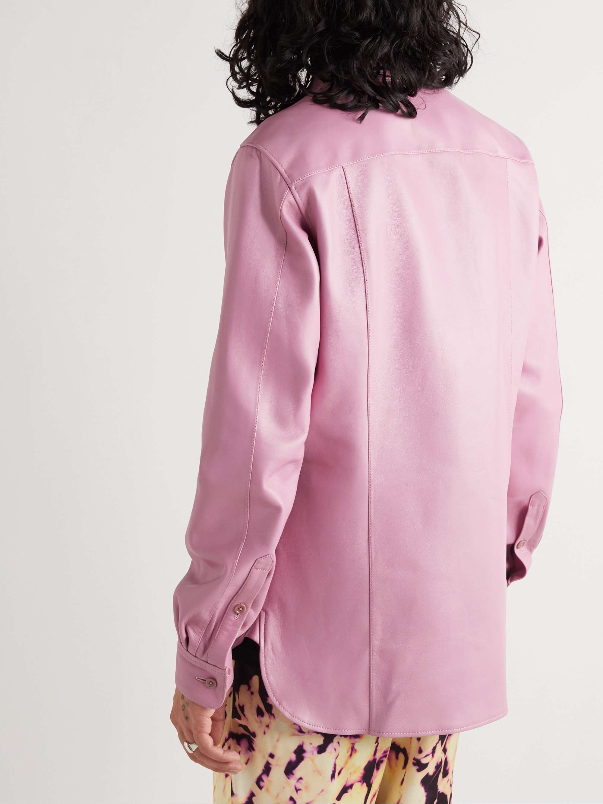 DRIES VAN NOTEN Slim-Fit Leather Shirt