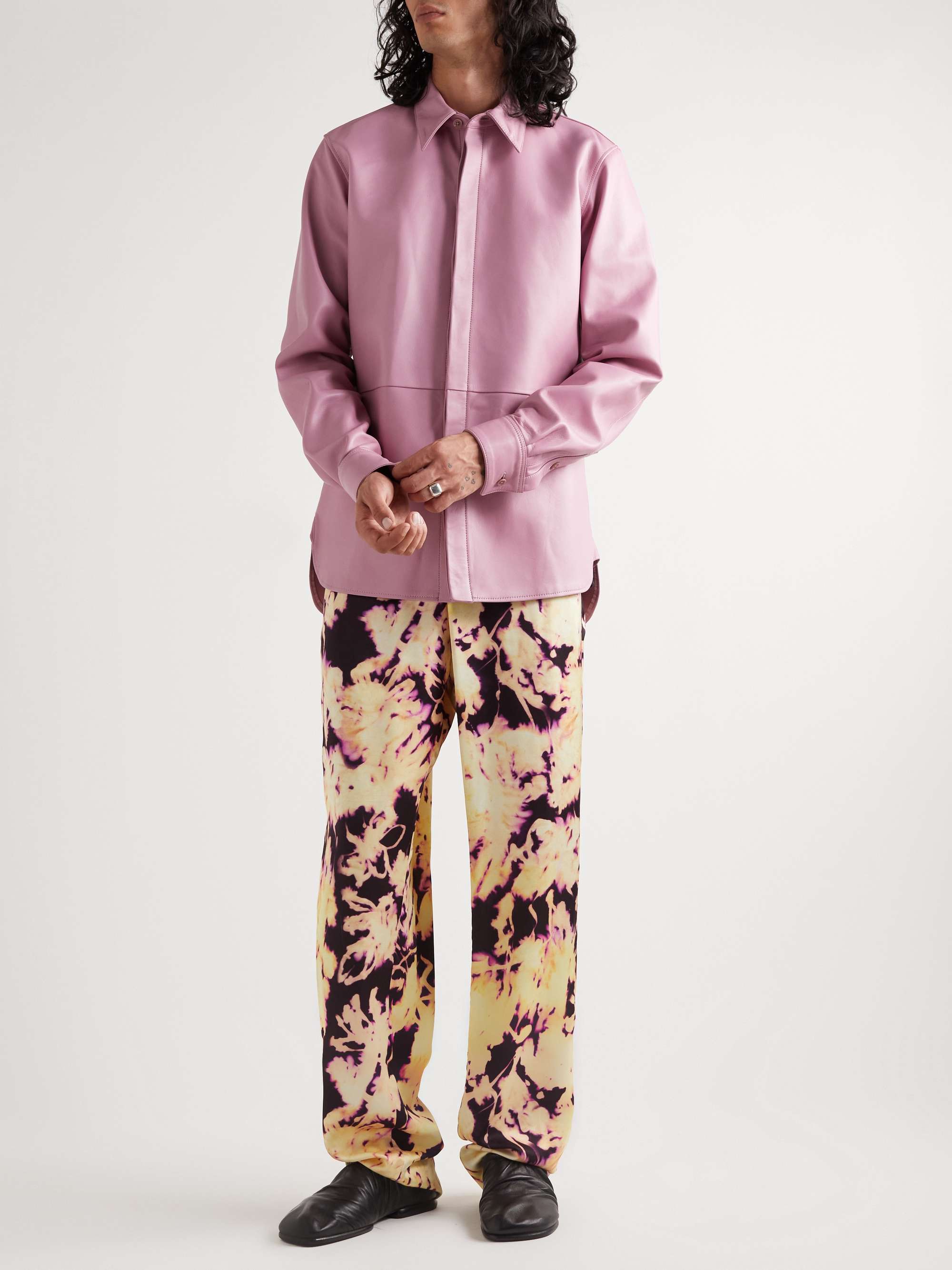 DRIES VAN NOTEN Slim-Fit Leather Shirt