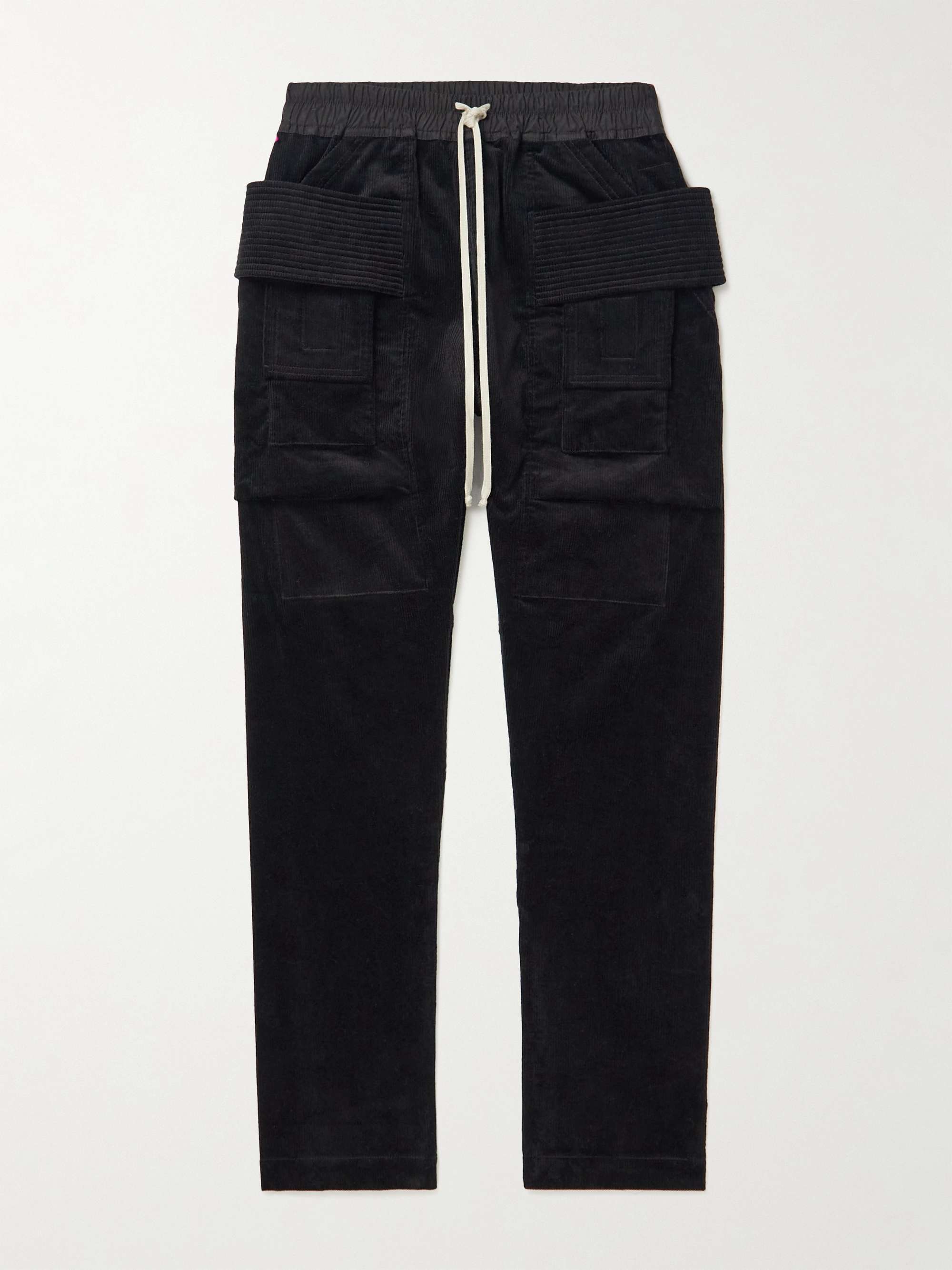 Creatch Tapered Stretch-Cotton Corduroy Drawstring Cargo Trousers