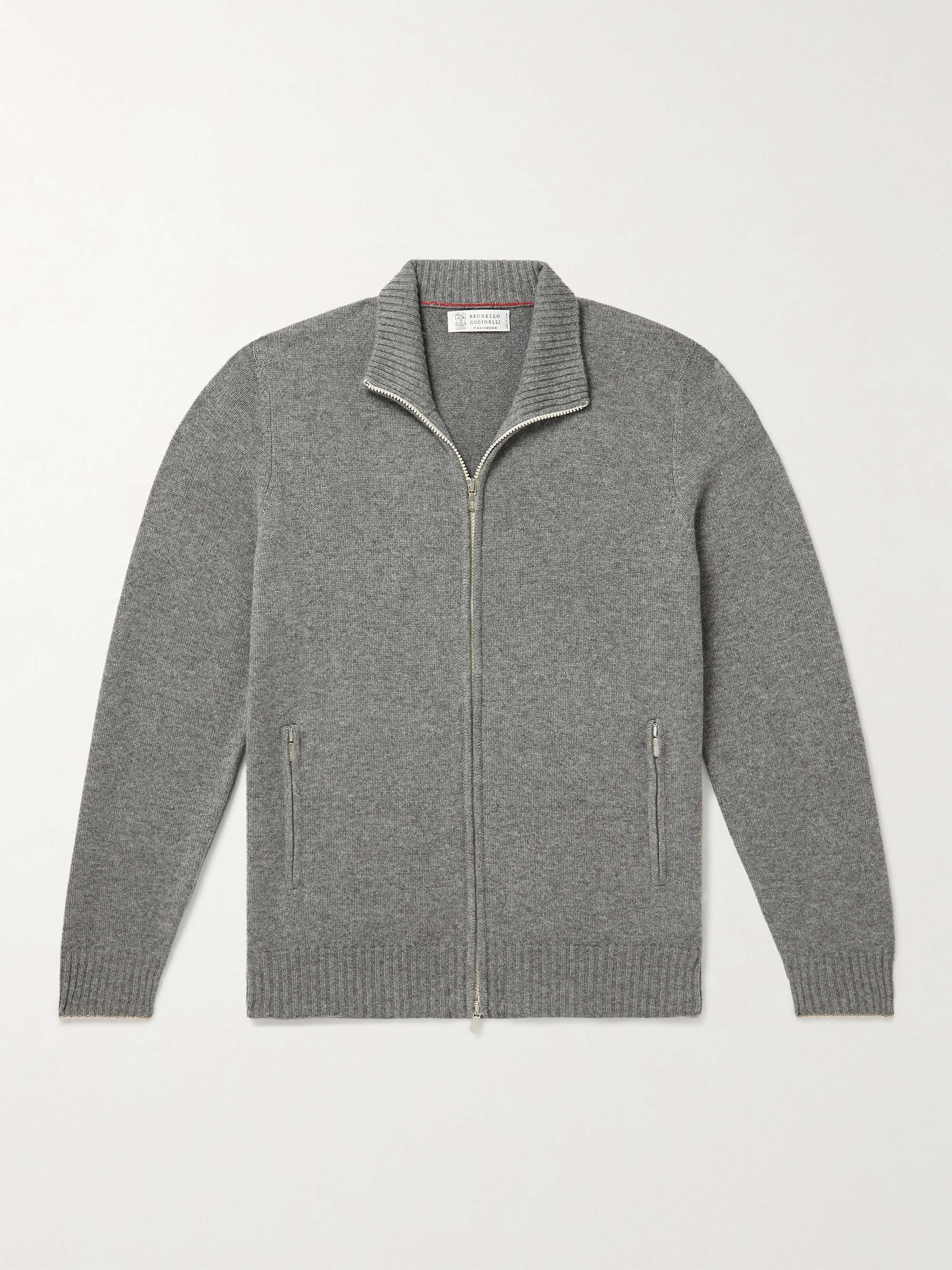 Men's Cashmere Zip Through Cardigan