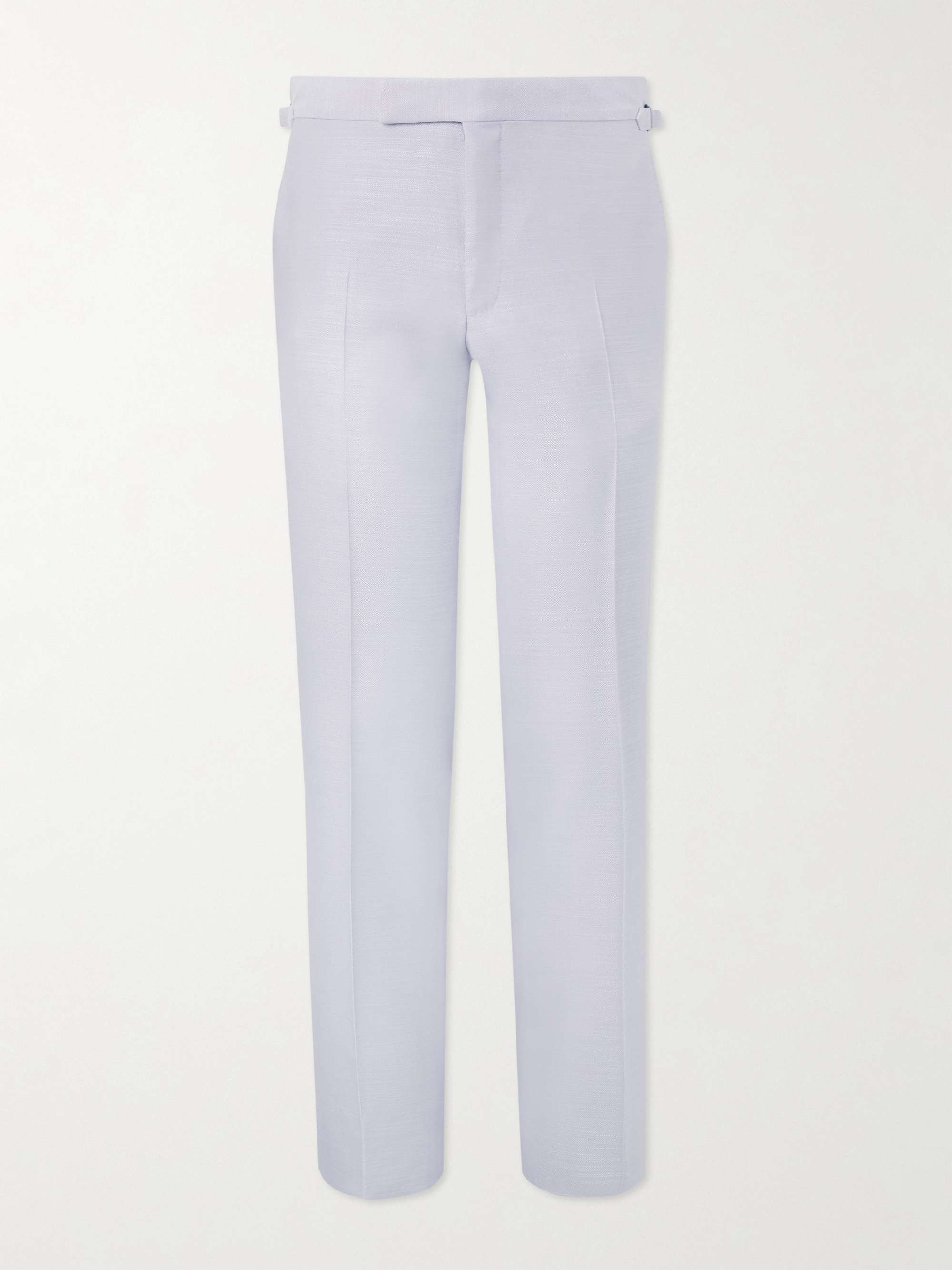 TOM FORD Straight-Leg Silk, Wool and Mohair-Blend Suit Trousers