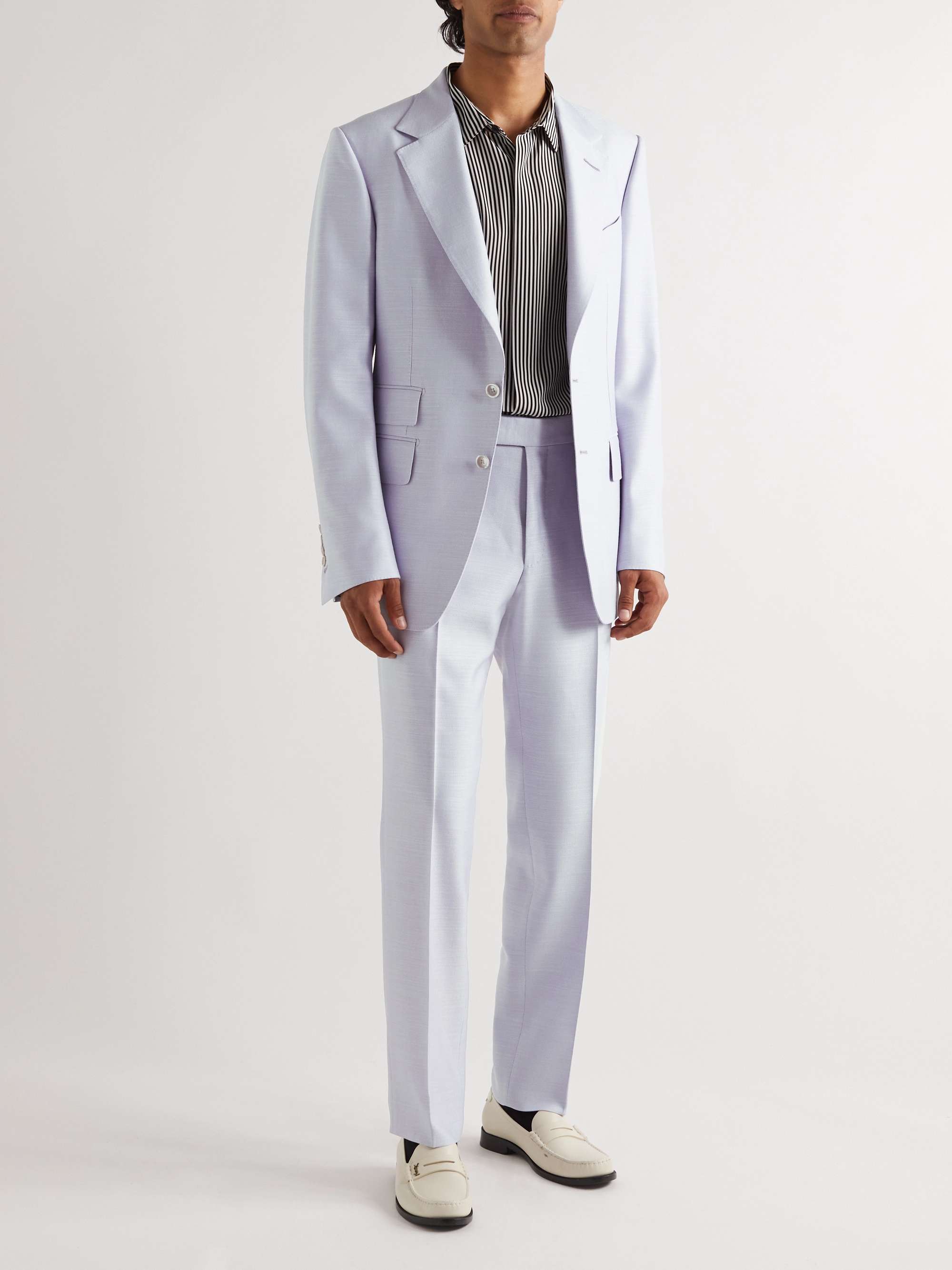 TOM FORD Straight-Leg Silk, Wool and Mohair-Blend Suit Trousers