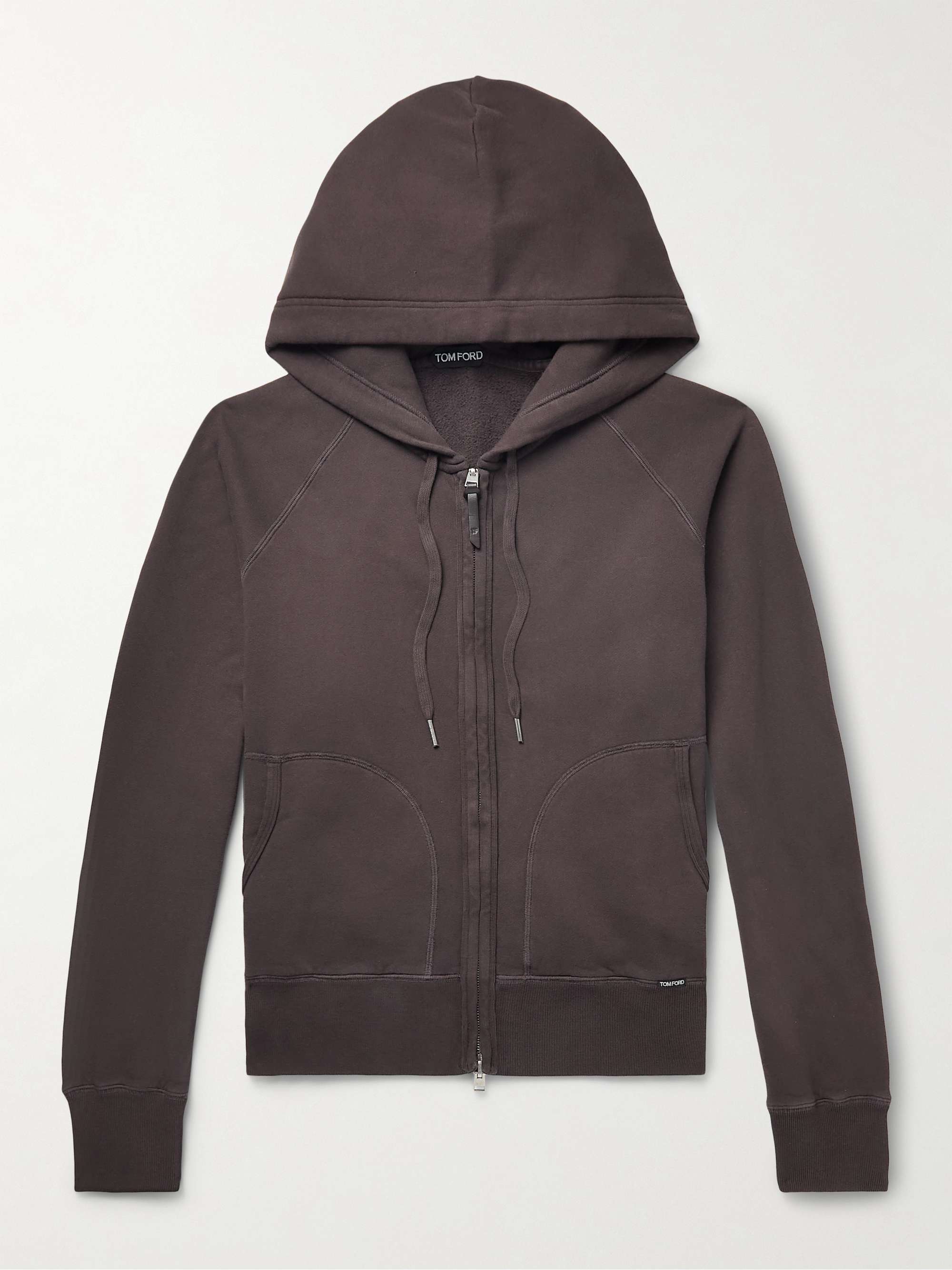 TOM FORD Garment-Dyed Cotton-Jersey Zip-Up Hoodie for Men | MR PORTER